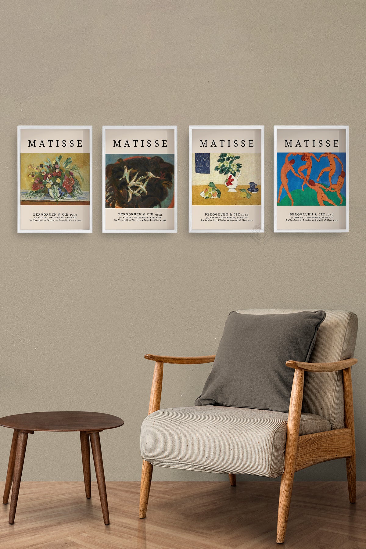 Matisse 4'lü Beyaz Çerçeveli Poster, Tablo Seti No:56