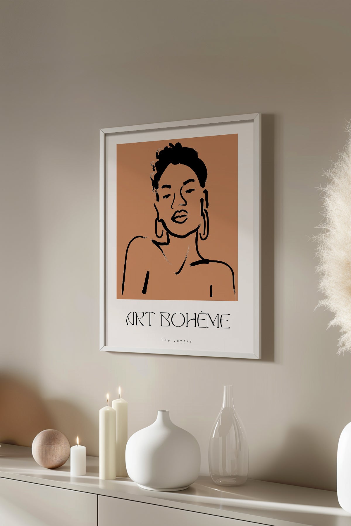 Bohemian Serisi Beyaz Çerçeveli Poster, Tablo No:106