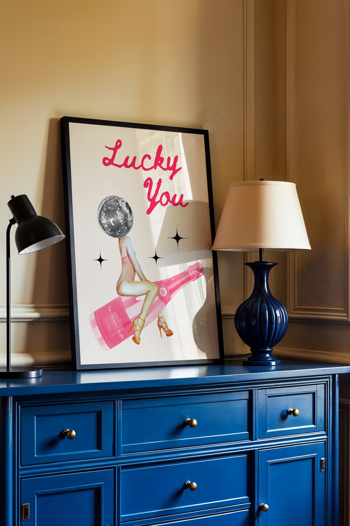 Lucky You Serisi Siyah Çerçeveli Poster, Tablo Duvar Dekoru No:90