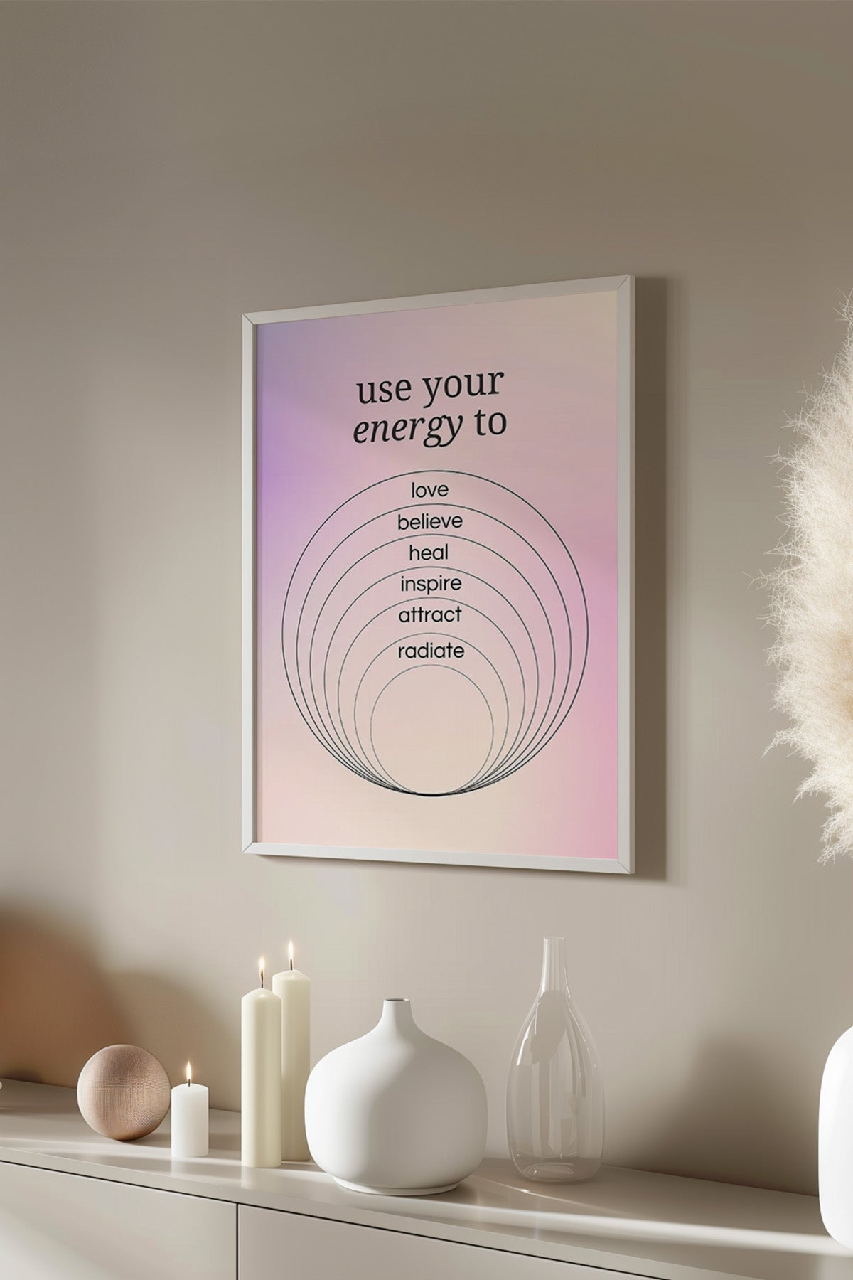 Aura Serisi Beyaz Çerçeveli Poster, Tablo No:116
