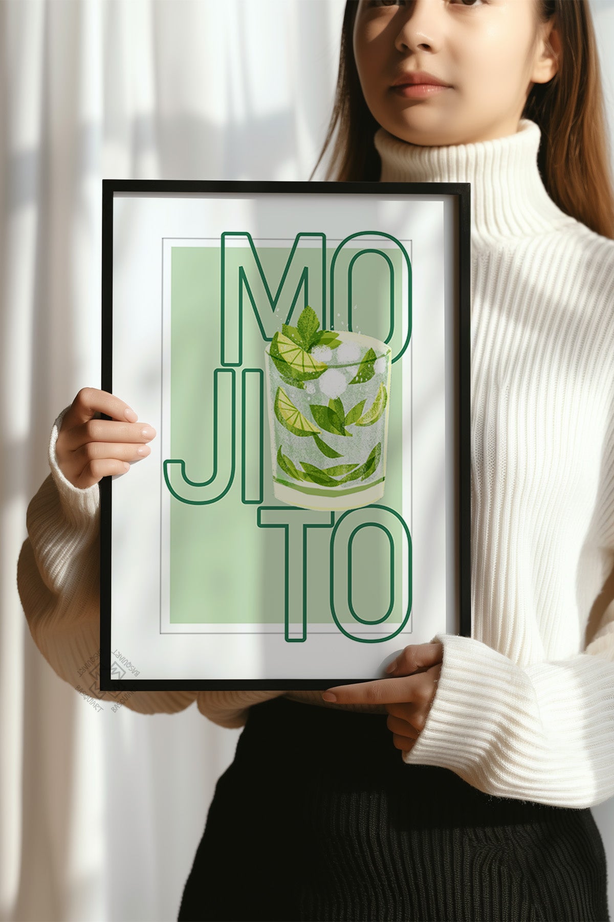 Kokteyl Serisi Siyah Çerçeveli Poster, Tablo, Cafe, Restoran, Mutfak Duvar Dekoru No:42