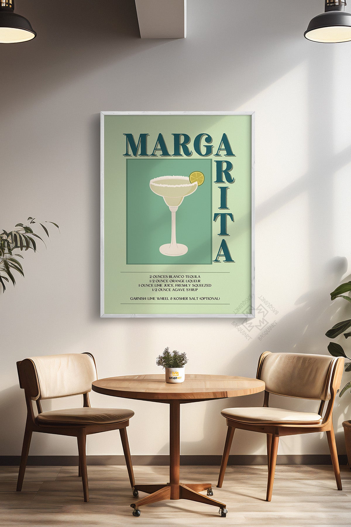 Kokteyl Serisi Beyaz Çerçeveli Poster, Tablo, Cafe, Restoran, Mutfak Duvar Dekoru No:54