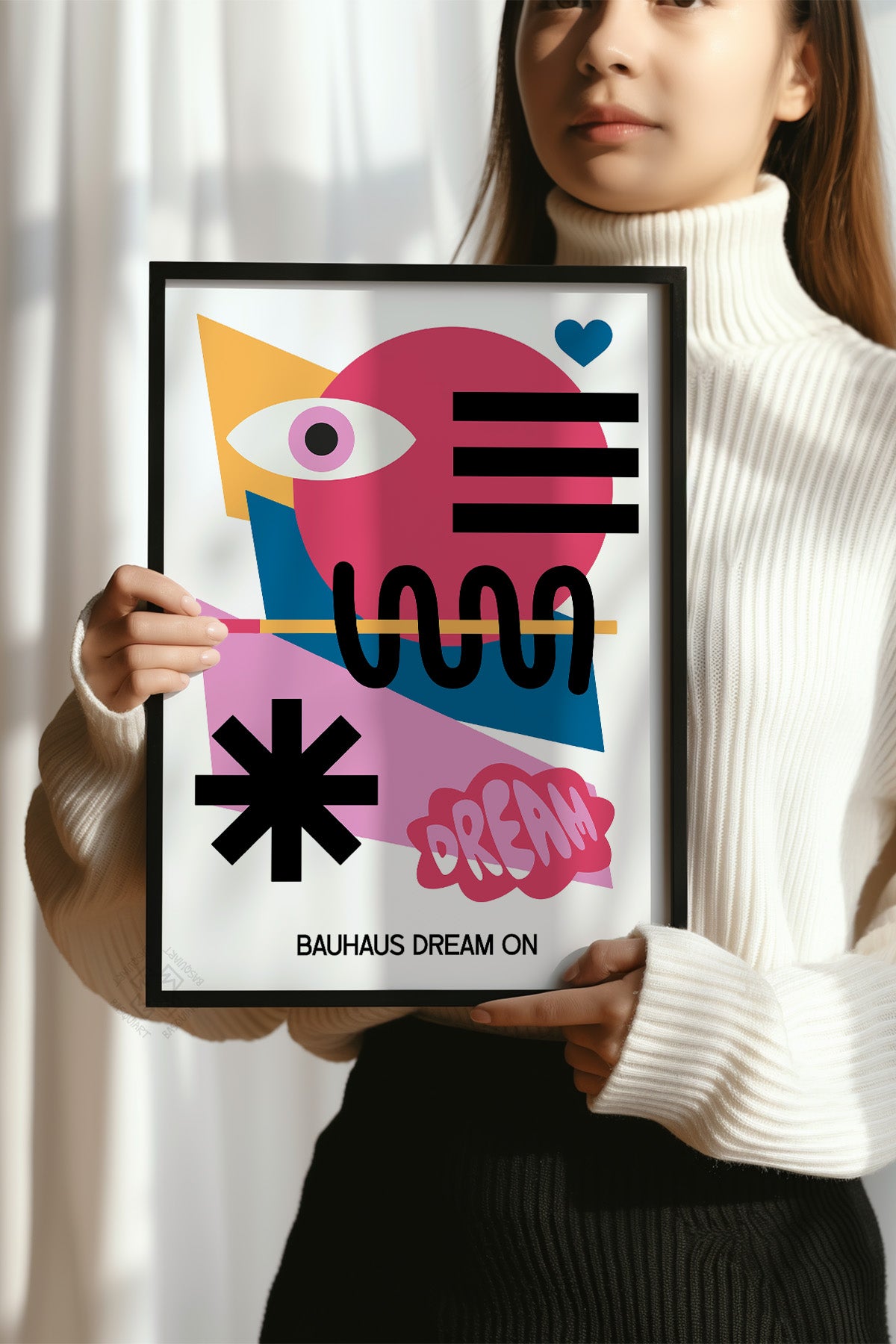 Bauhaus Serisi Siyah Çerçeveli Poster, Tablo No:117