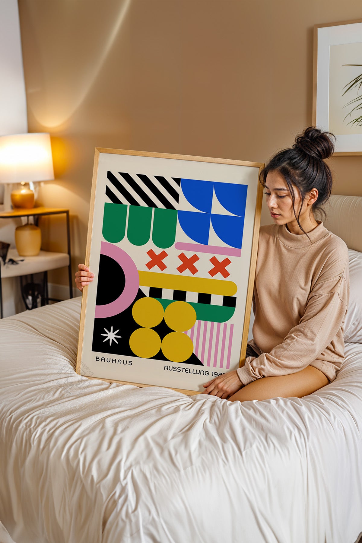 Bauhaus Serisi Ahşap Çerçeveli Poster, Tablo No:96