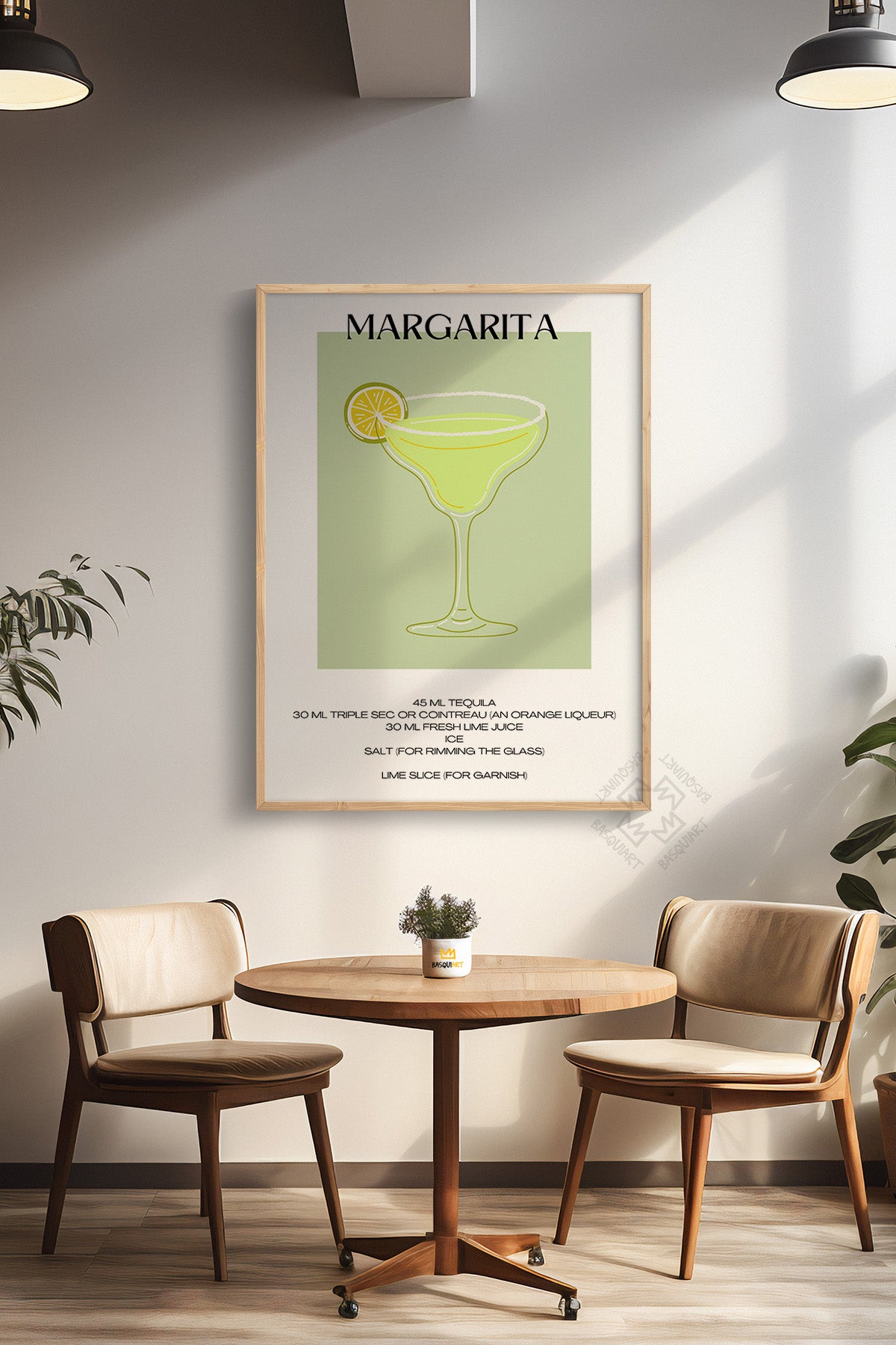 Kokteyl Serisi Ahşap Çerçeveli Poster, Tablo, Cafe, Restoran, Mutfak Duvar Dekoru No:20