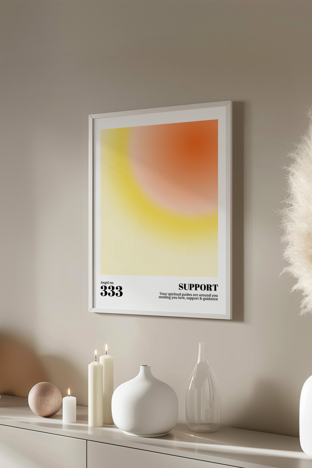 Aura Serisi Beyaz Çerçeveli Poster, Tablo No:1