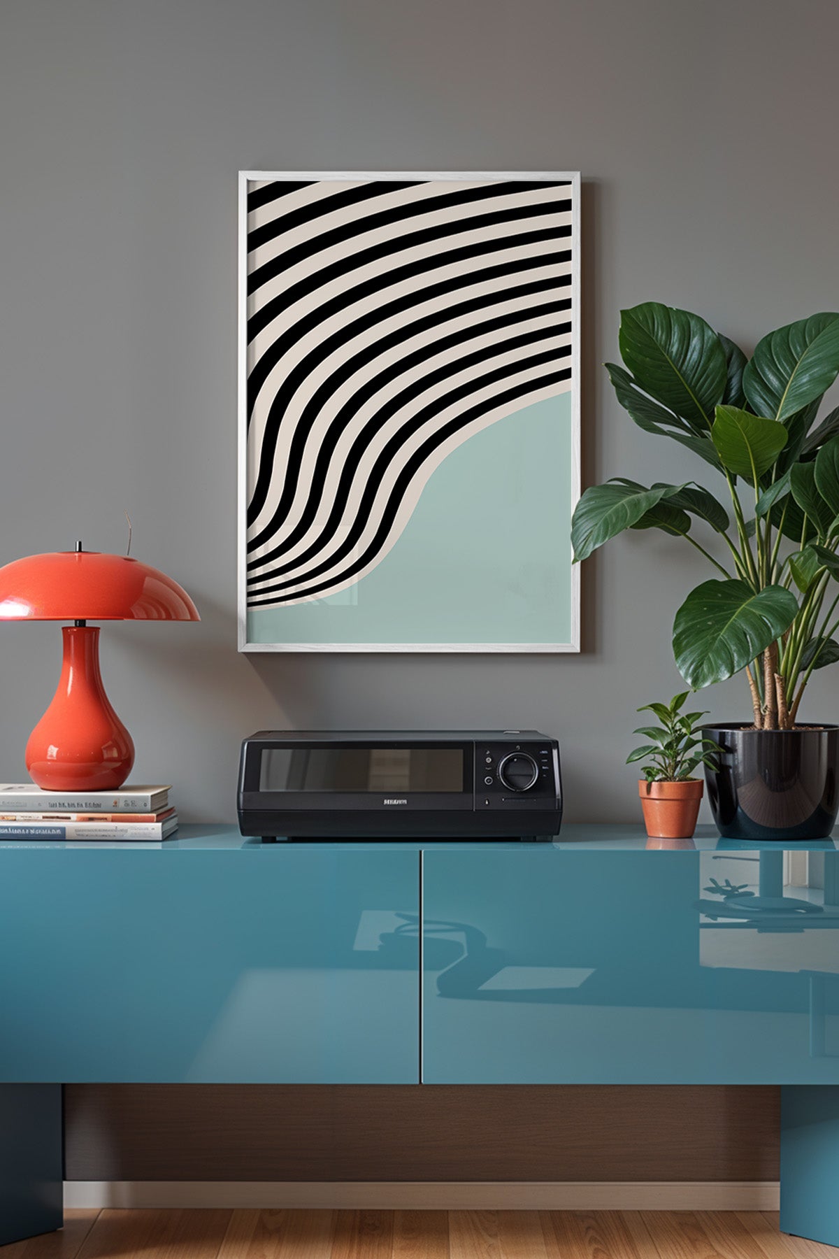 Bauhaus Serisi Beyaz Çerçeveli Poster, Tablo No:67