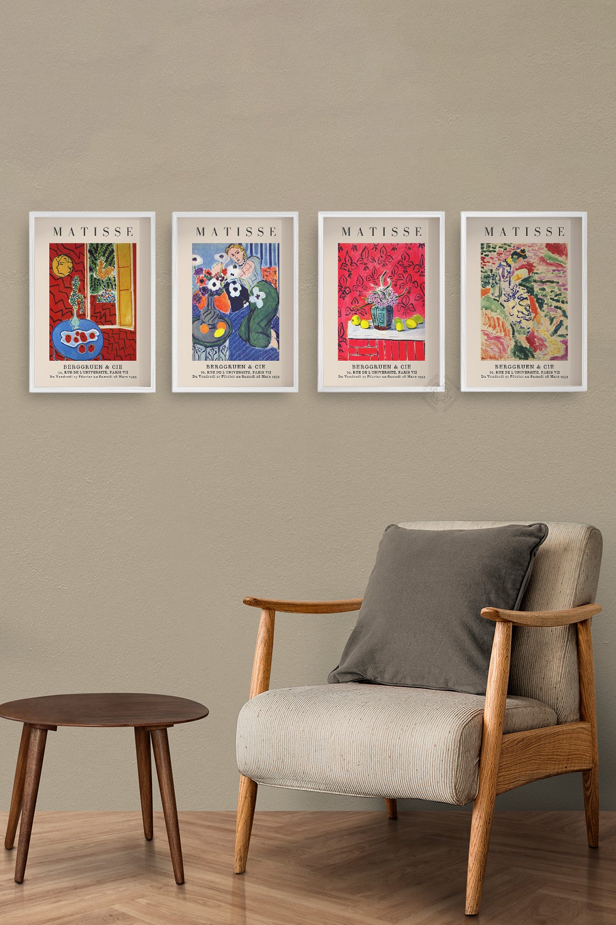 Matisse 4'lü Beyaz Çerçeveli Poster, Tablo Seti No:54