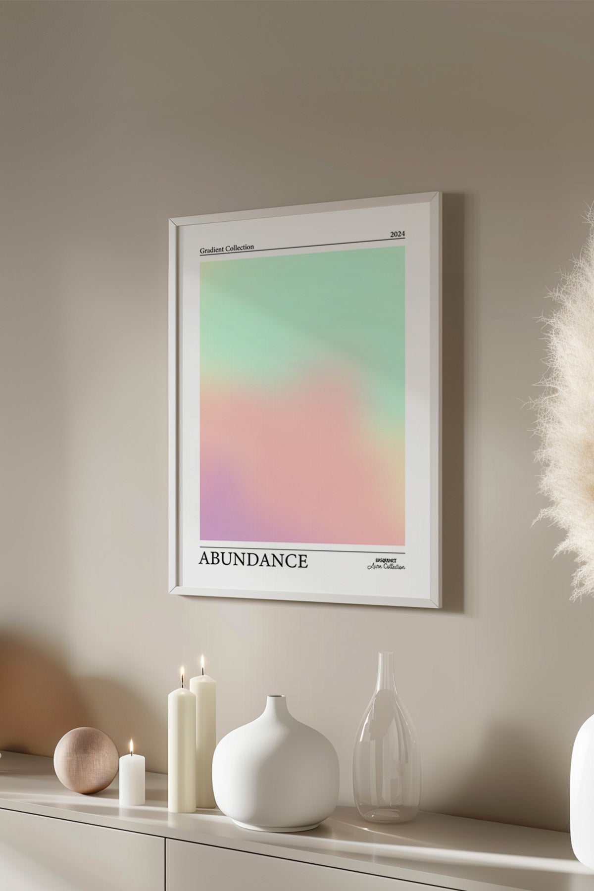 Aura Serisi Beyaz Çerçeveli Poster, Tablo No:36
