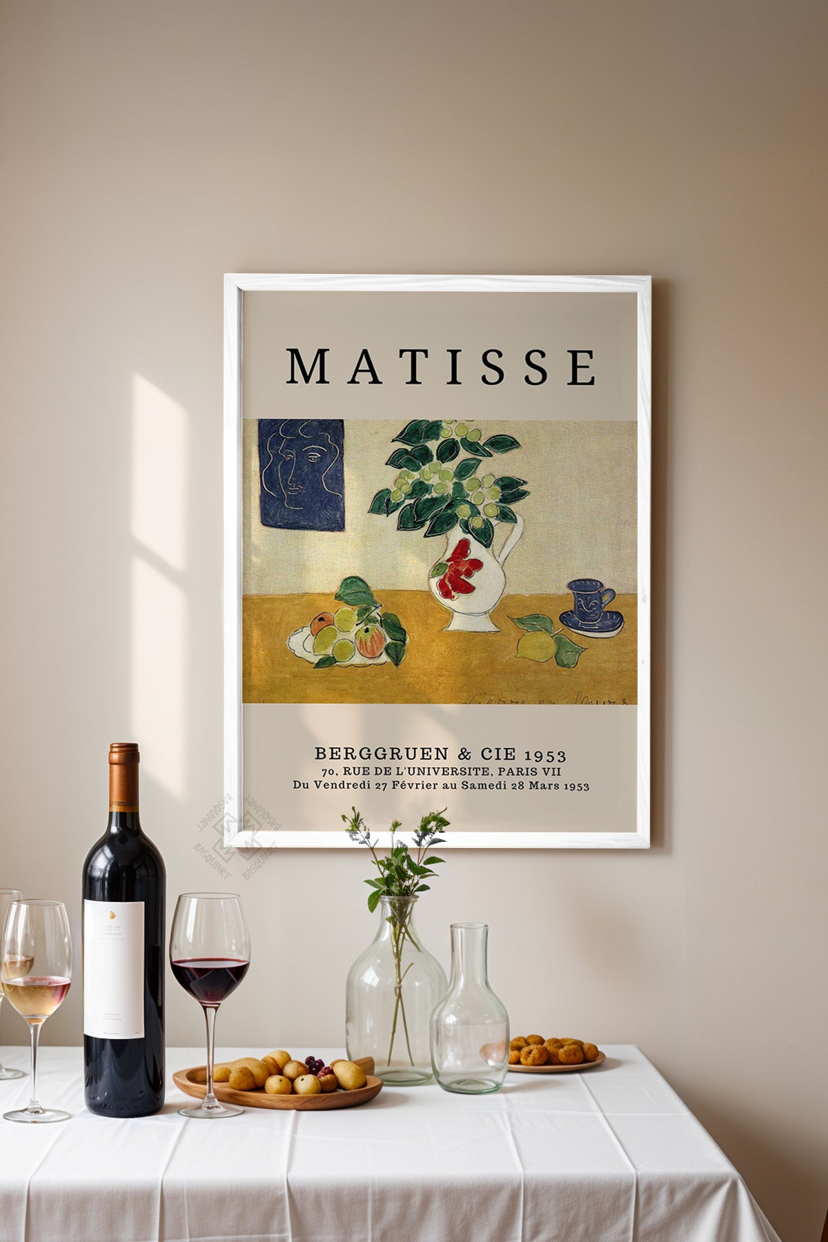 Henri Matisse Serisi Beyaz Çerçeveli Poster, Tablo Duvar Dekoru No:6
