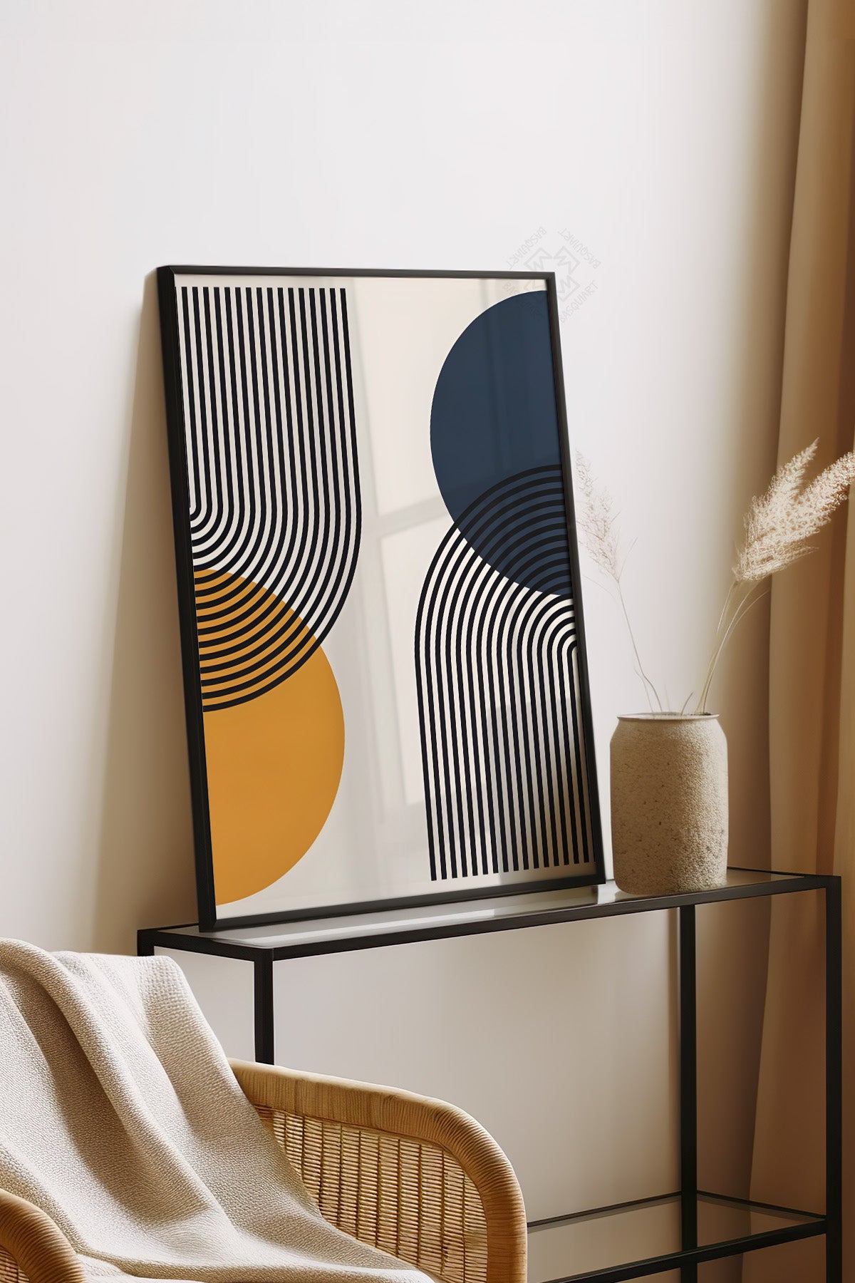 Bauhaus Serisi Siyah Çerçeveli Poster, Tablo No:104