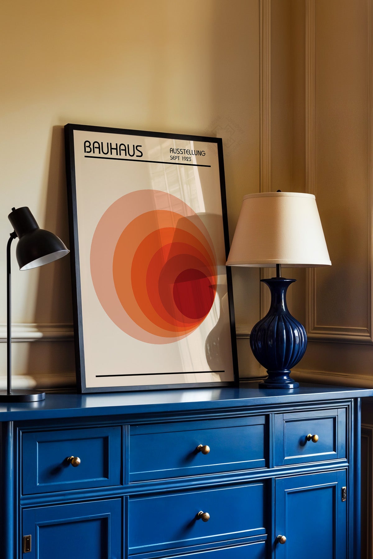 Bauhaus Serisi Siyah Çerçeveli Poster, Tablo No:26