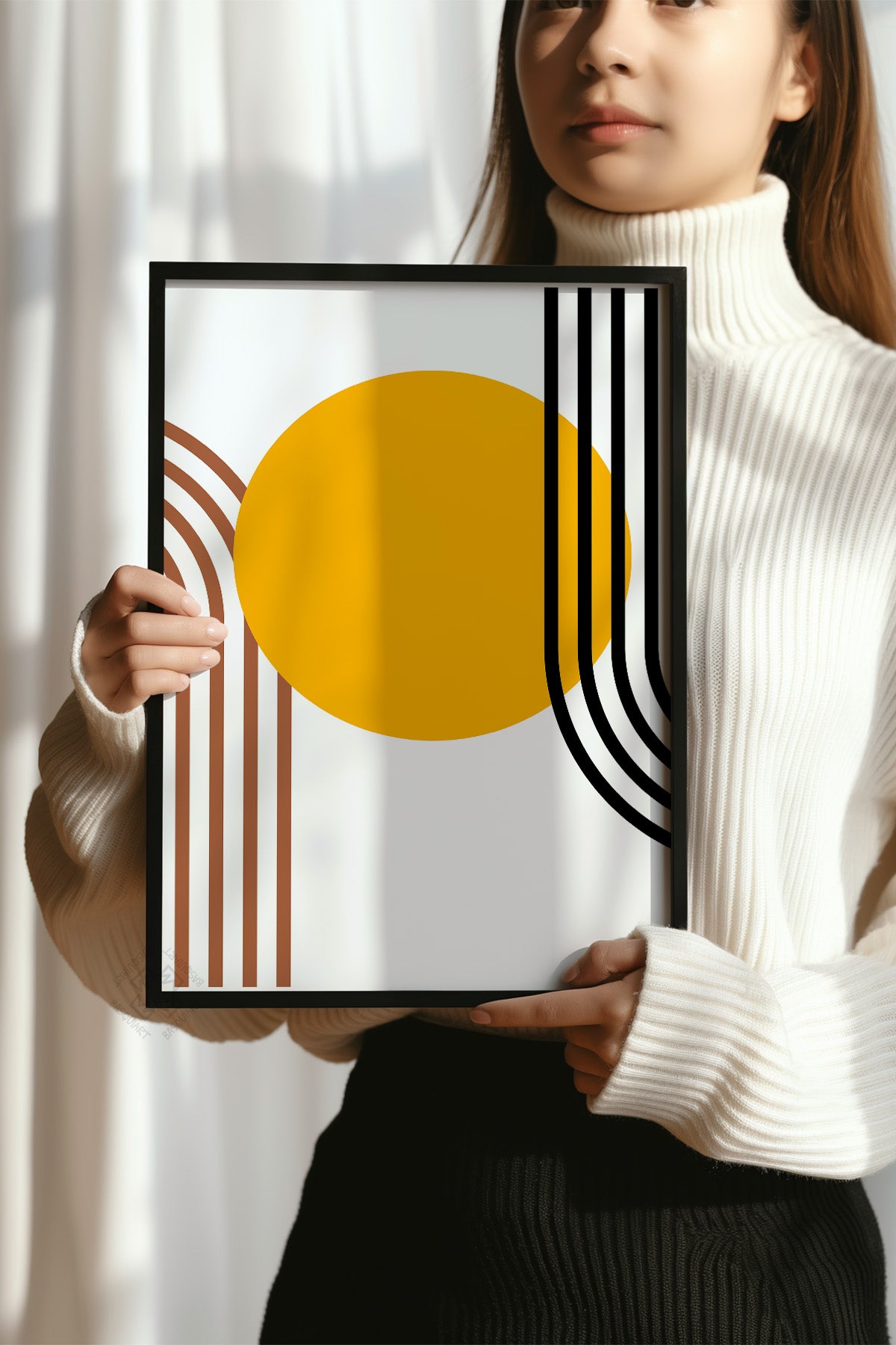 Bauhaus Serisi Siyah Çerçeveli Poster, Tablo No:101