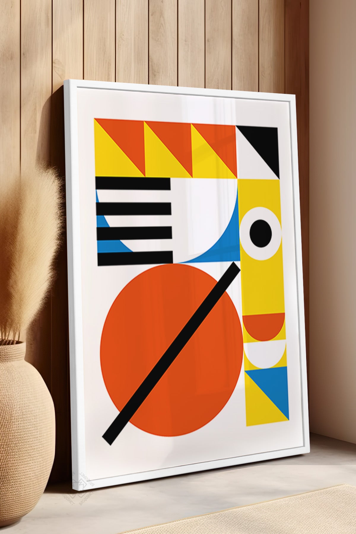 Bauhaus Serisi Beyaz Çerçeveli Poster, Tablo No:6