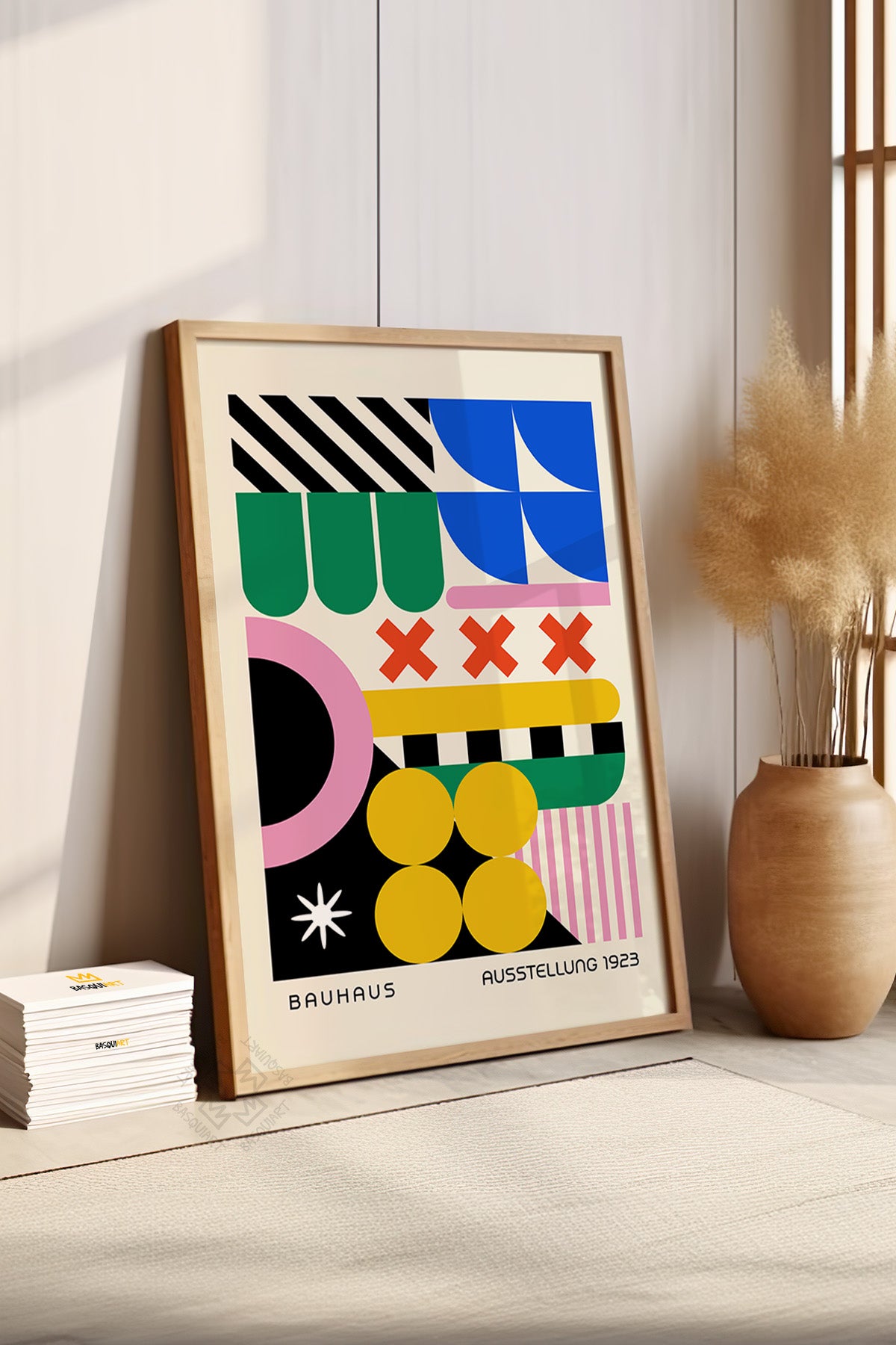Bauhaus Serisi Ahşap Çerçeveli Poster, Tablo No:96