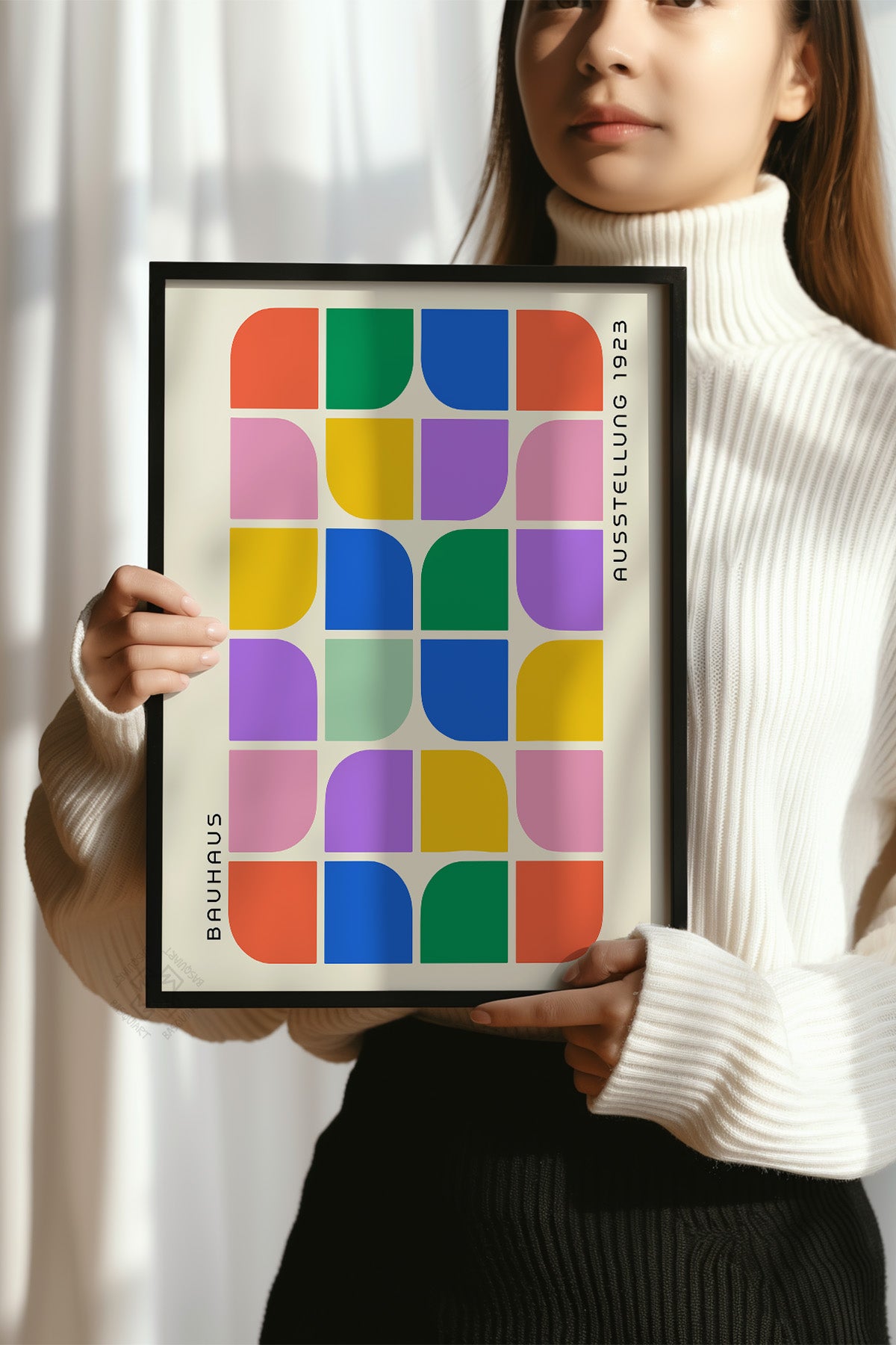 Bauhaus Serisi Siyah Çerçeveli Poster, Tablo No:99