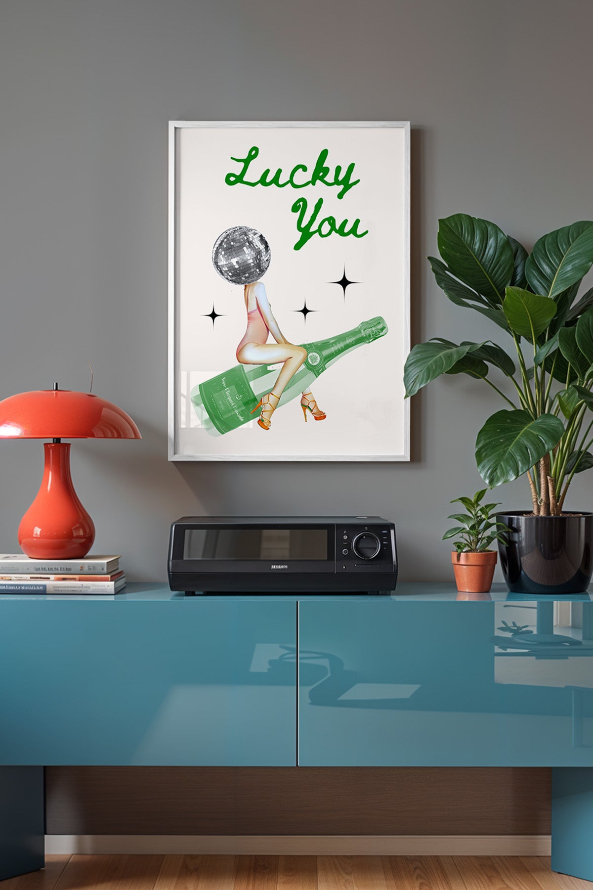 Lucky You Serisi Beyaz Çerçeveli Poster, Tablo Duvar Dekoru No:134