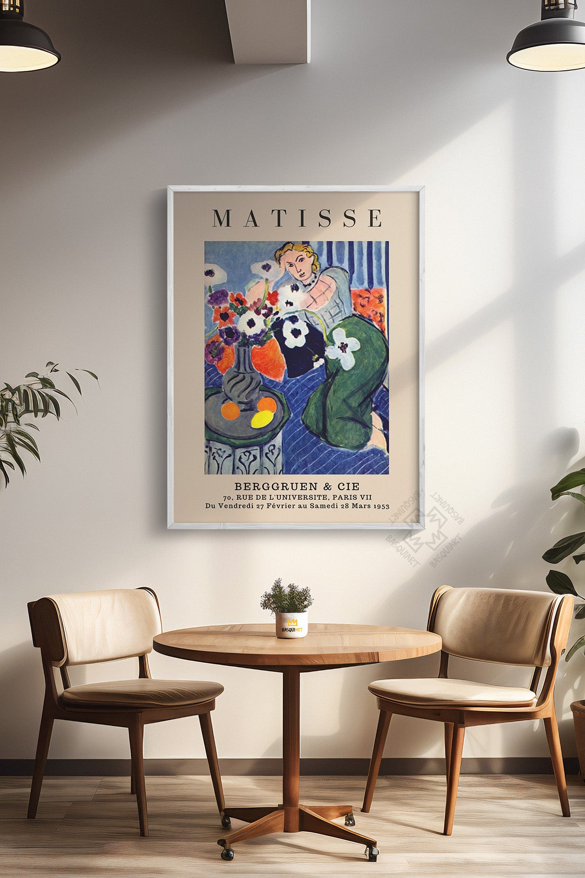 Henri Matisse Serisi Beyaz Çerçeveli Poster, Tablo Duvar Dekoru No:12