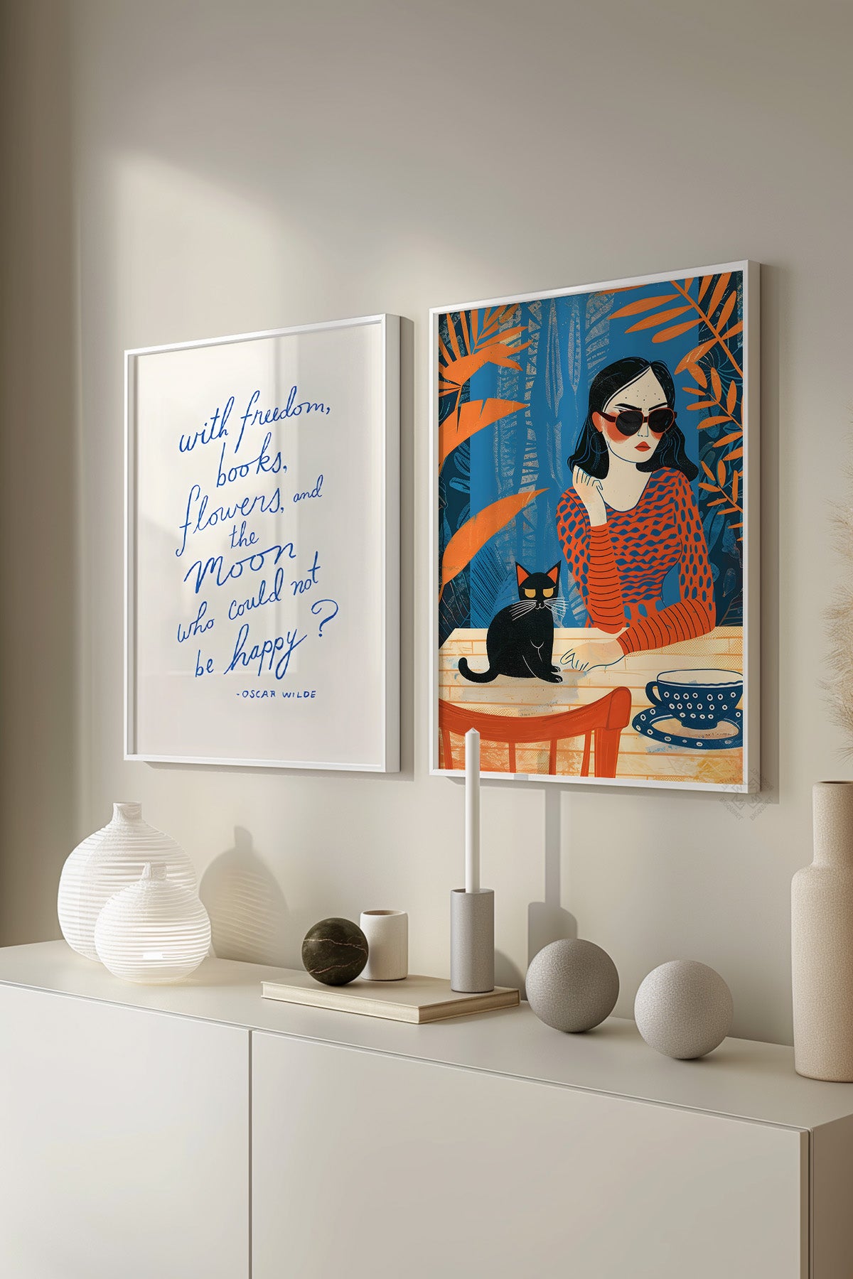 Oscar Wilde 2'li Beyaz Çerçeveli Poster, Sanatsal Tablo Seti No:3