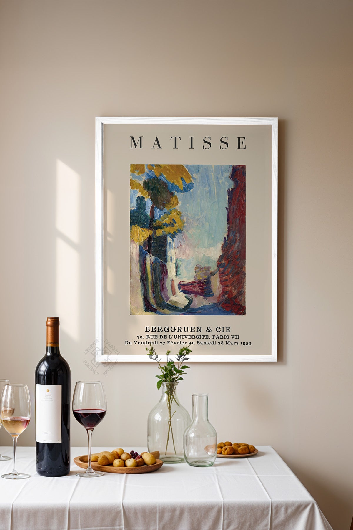 Henri Matisse Serisi Beyaz Çerçeveli Poster, Tablo Duvar Dekoru No:9