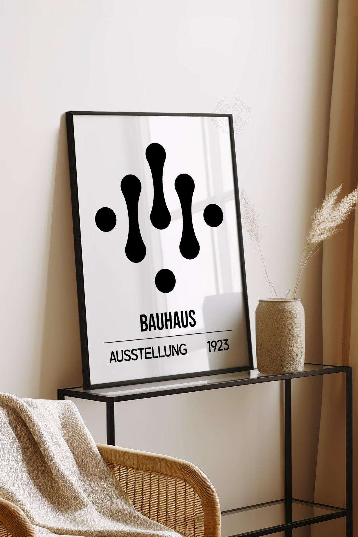 Bauhaus Serisi Siyah Çerçeveli Poster, Tablo No:125