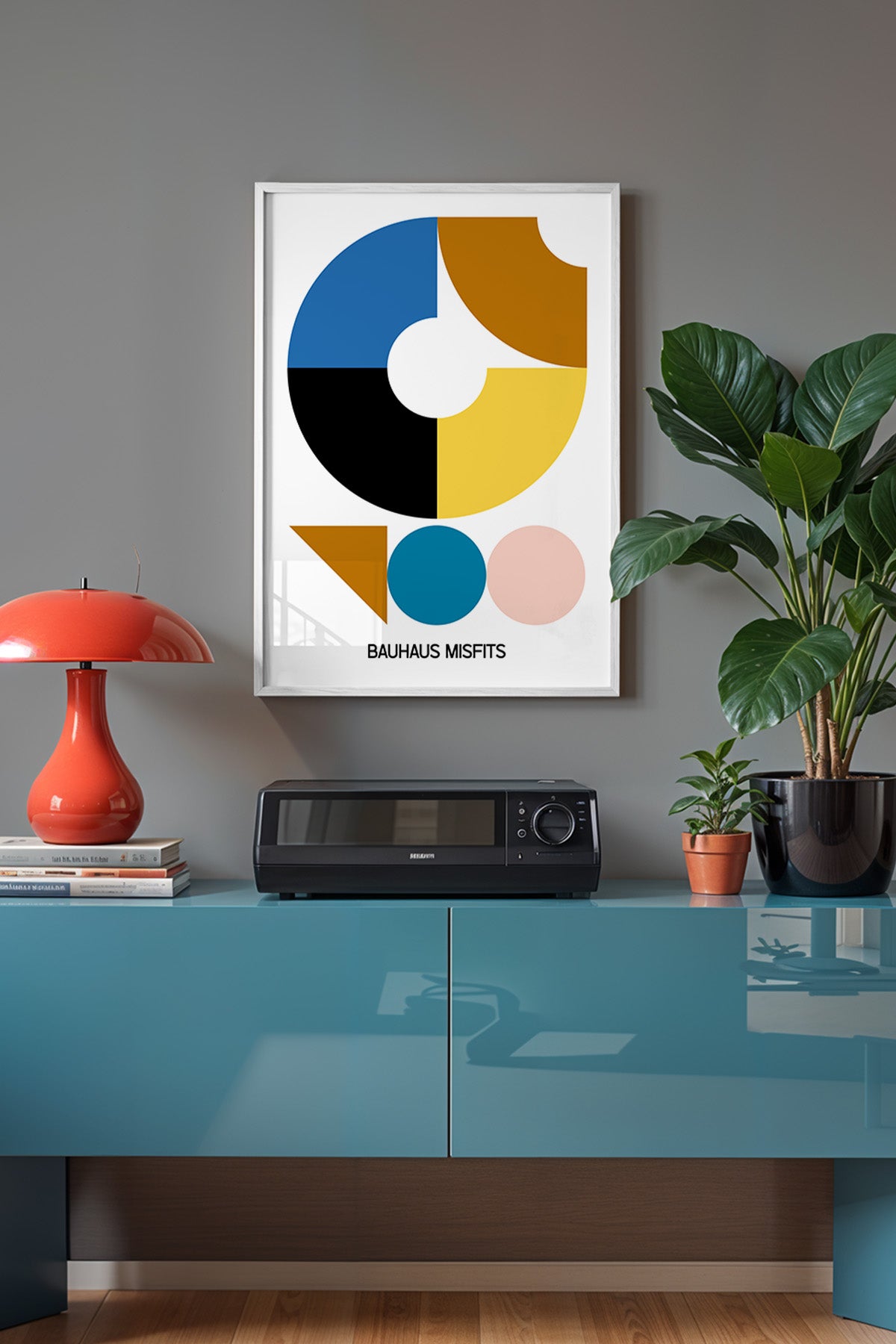 Bauhaus Serisi Beyaz Çerçeveli Poster, Tablo No:118