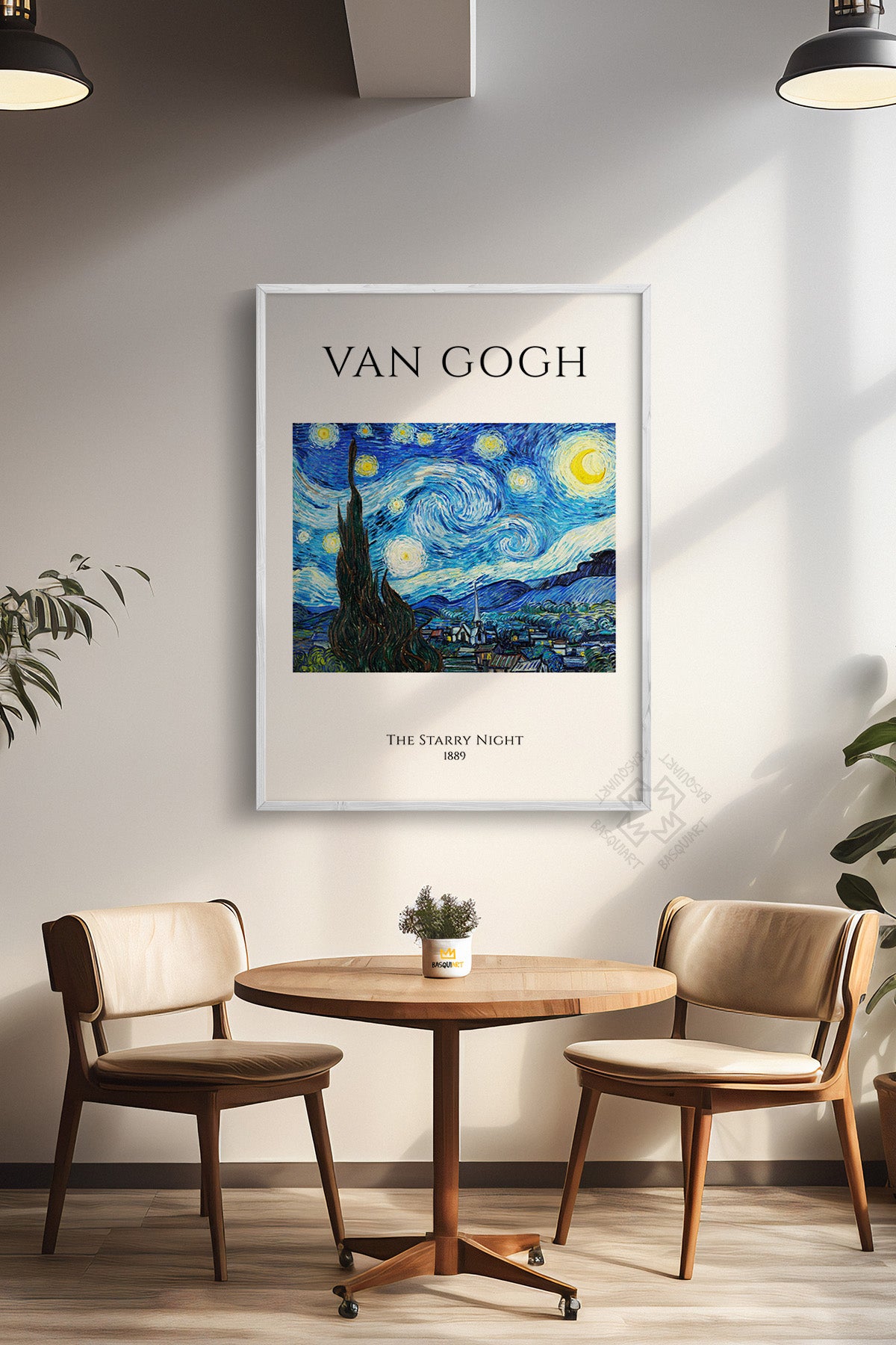 Vincent Van Gogh Serisi Beyaz Çerçeveli Poster, Tablo Duvar Dekoru No:5