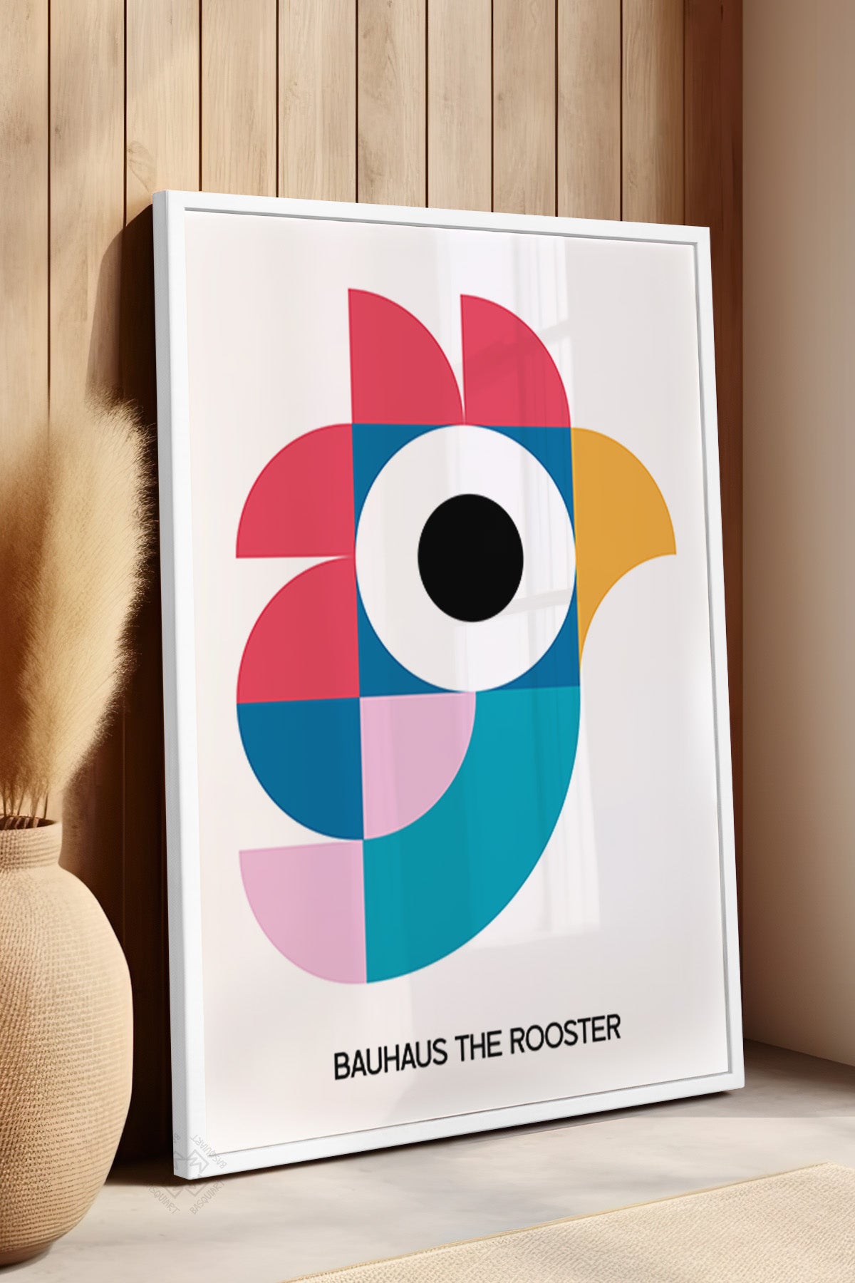 Bauhaus Serisi Beyaz Çerçeveli Poster, Tablo No:121