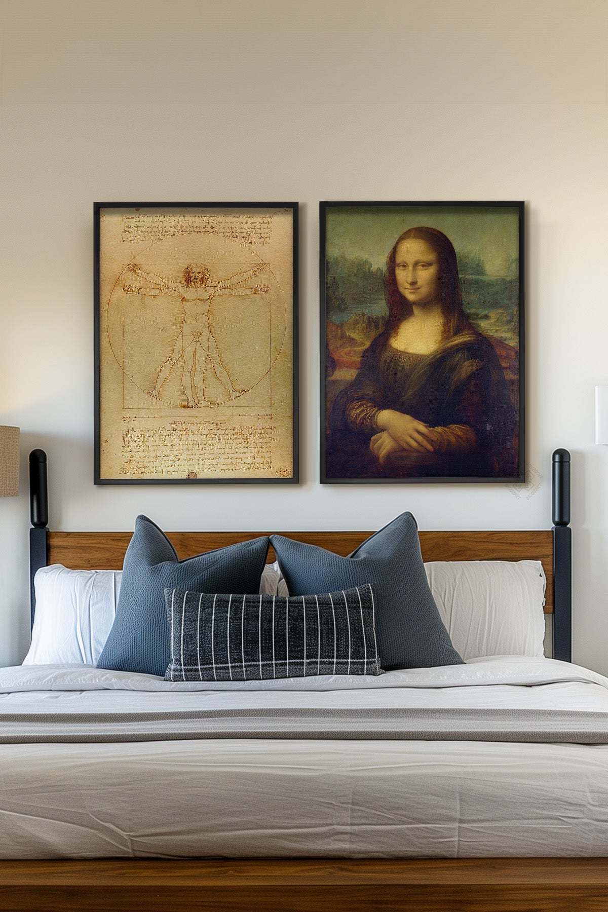 Leonardo da Vinci 2'li Siyah Çerçeveli Poster, Tablo Seti No:34