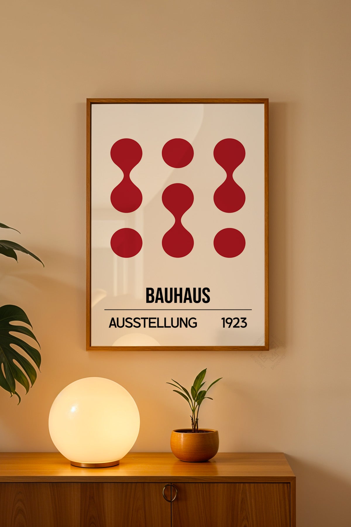 Bauhaus Serisi Ahşap Çerçeveli Poster, Tablo No:126