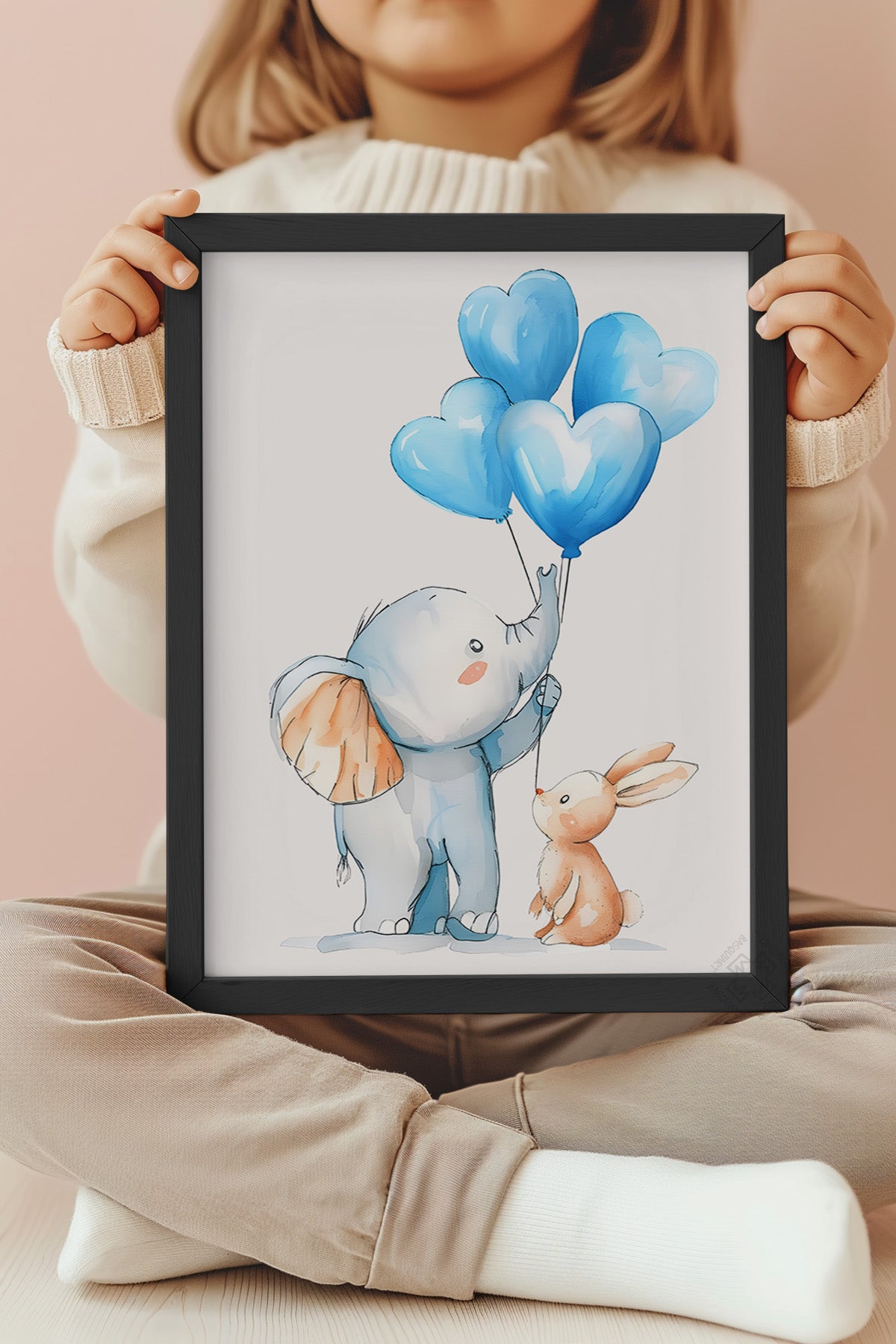 Çocuk Odası, Bebek Odası Siyah Çerçeveli Poster, Tablo No:74