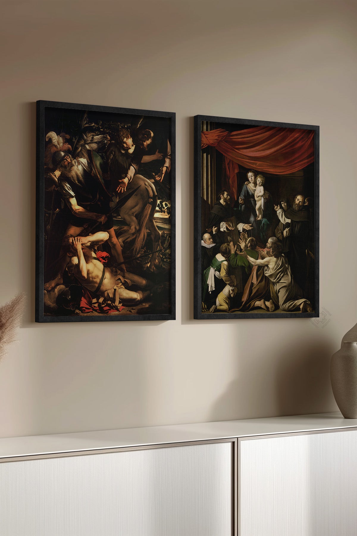 Barok 2'li Siyah Çerçeveli Poster, Sanatsal Tablo Seti No:14