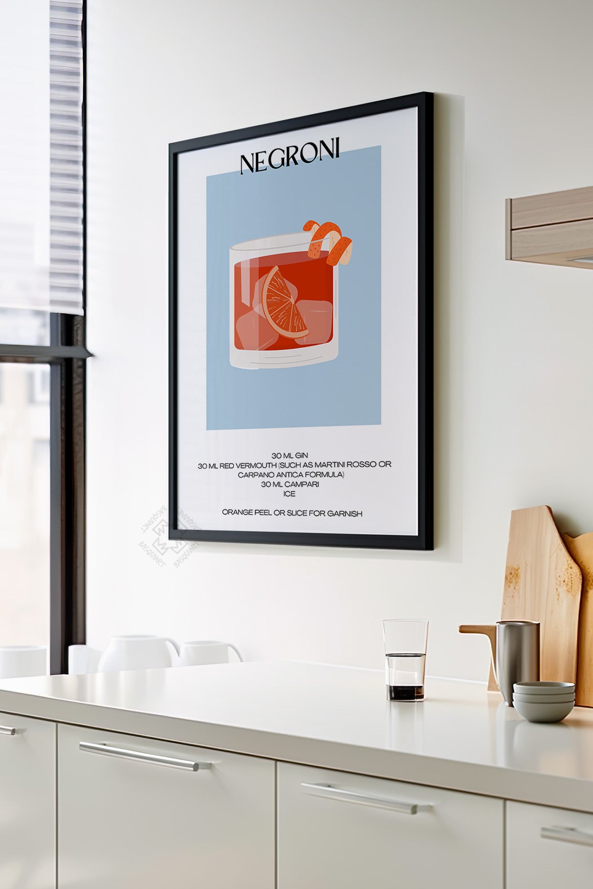 Kokteyl Serisi Siyah Çerçeveli Poster, Tablo, Cafe, Restoran, Mutfak Duvar Dekoru No:22