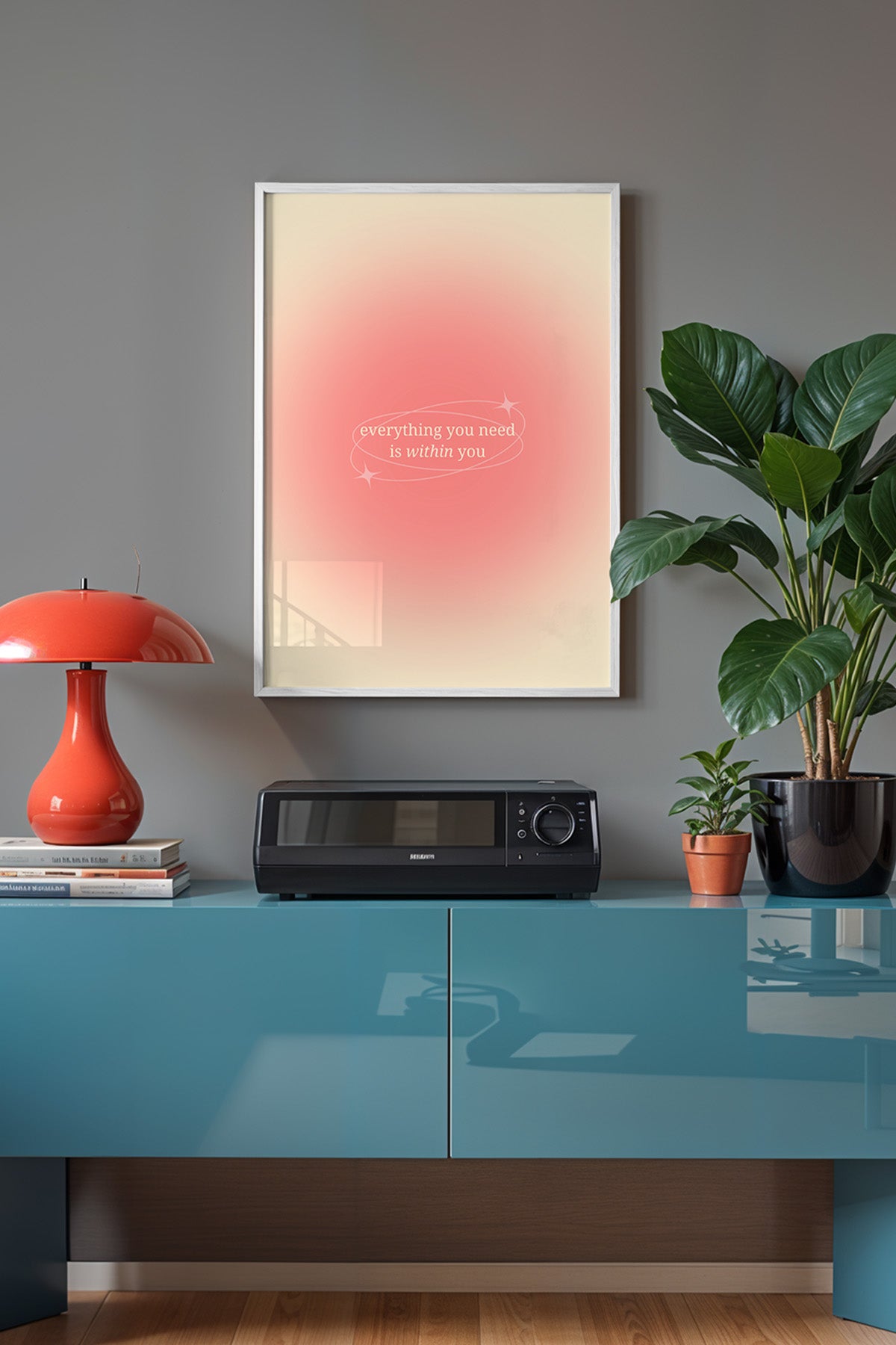 Aura Serisi Beyaz Çerçeveli Poster, Tablo No:172