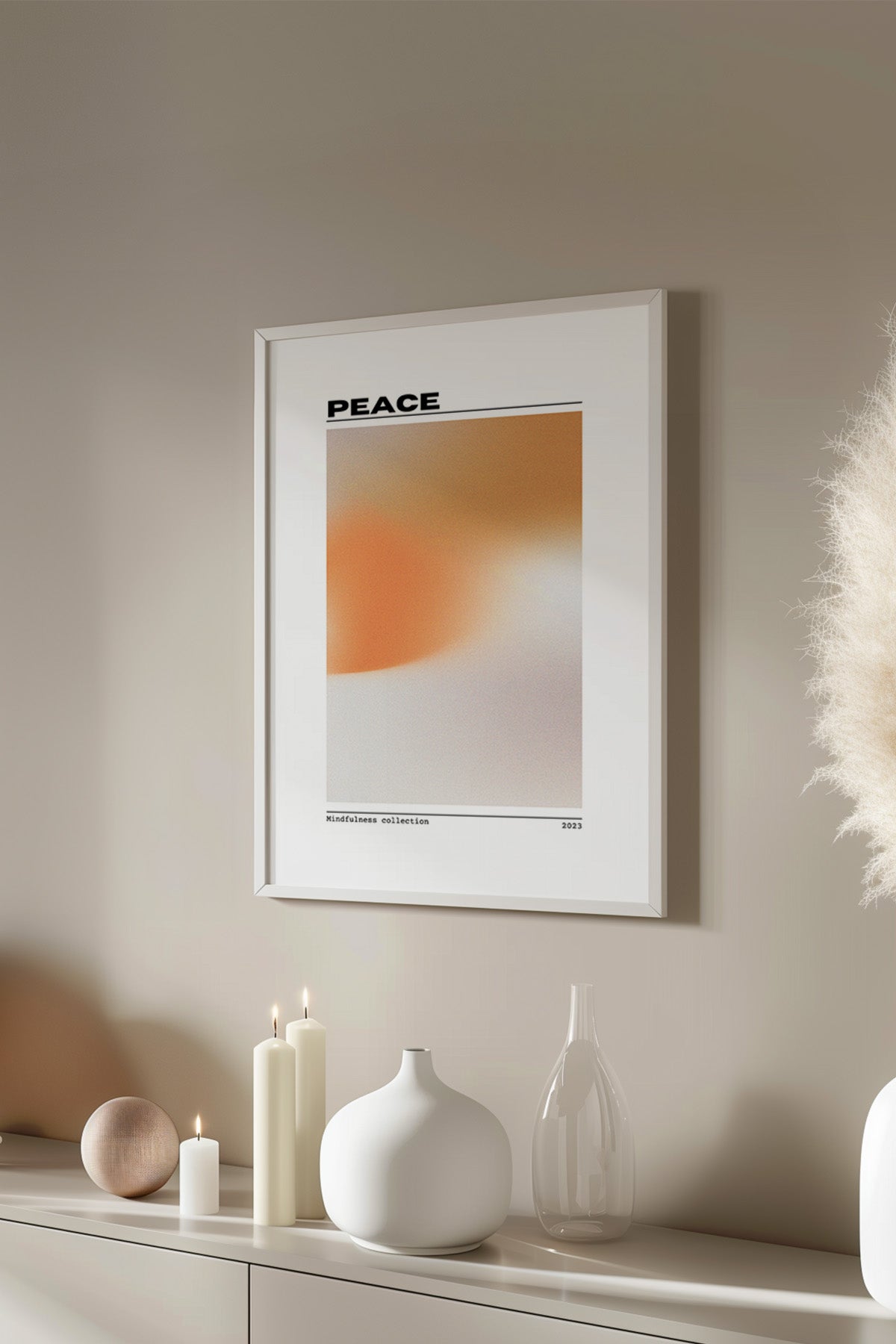 Aura Serisi Beyaz Çerçeveli Poster, Tablo No:129