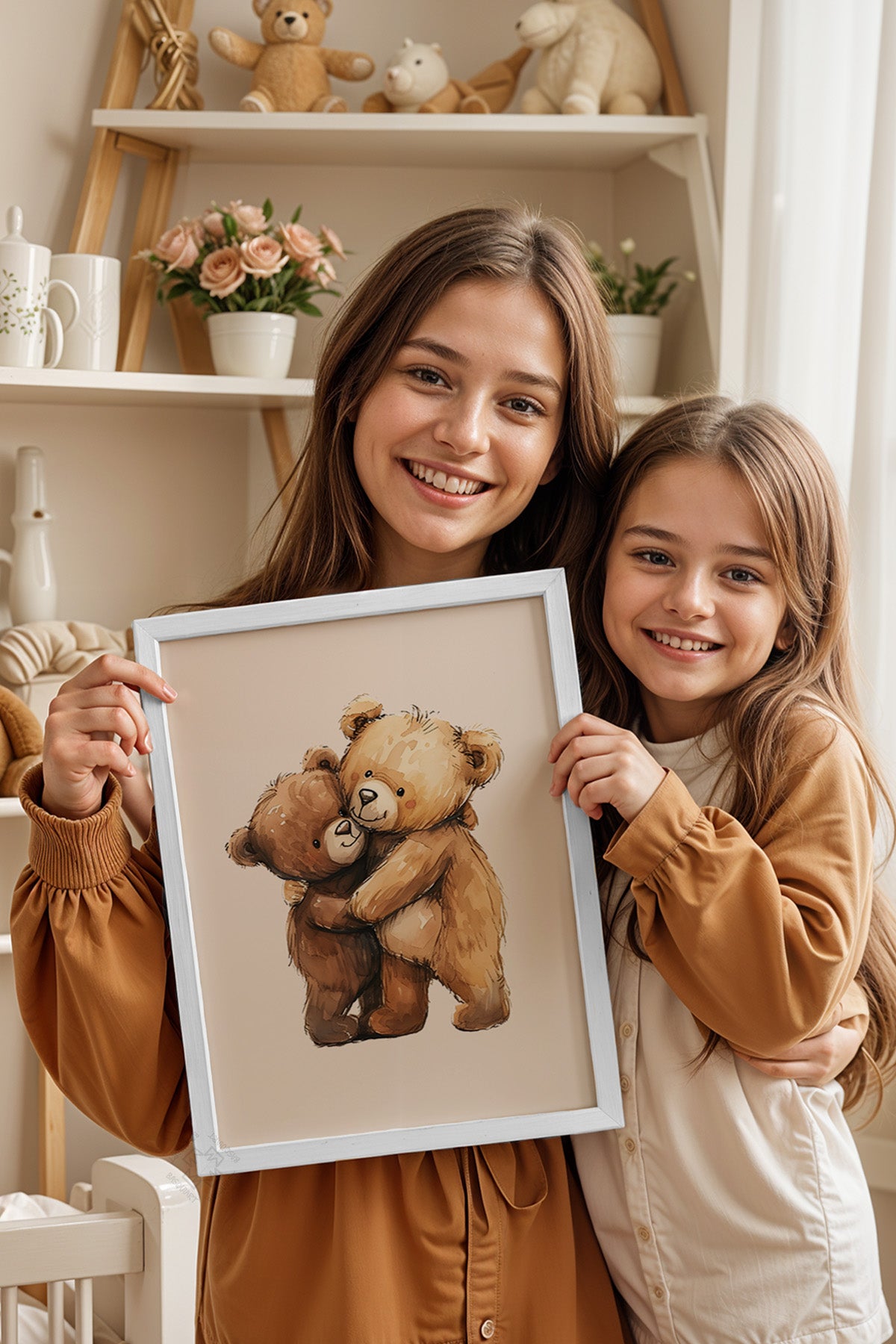 Çocuk Odası, Bebek Odası Beyaz Çerçeveli Poster, Tablo No:81