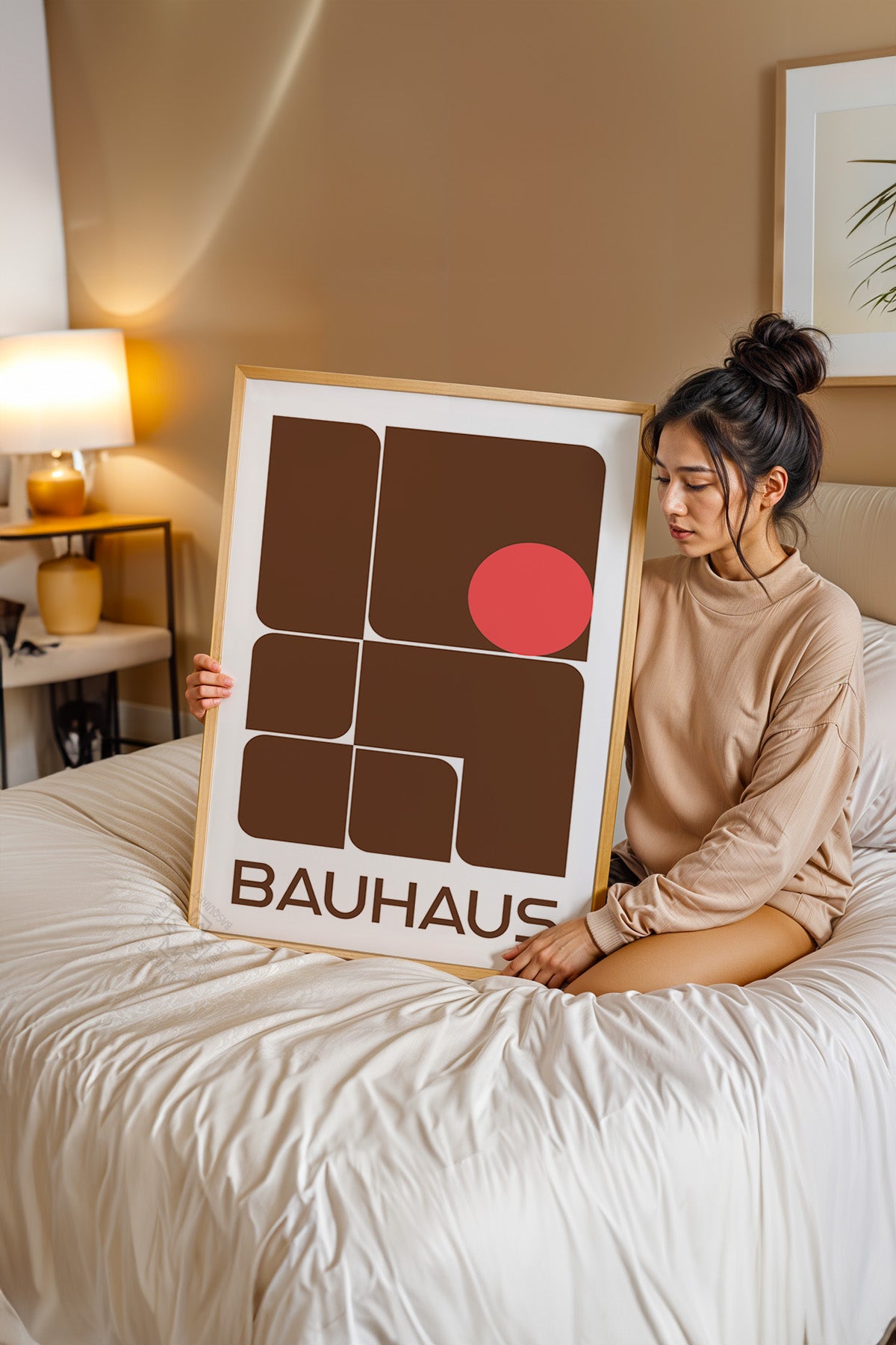 Bauhaus Serisi Ahşap Çerçeveli Poster, Tablo No:81