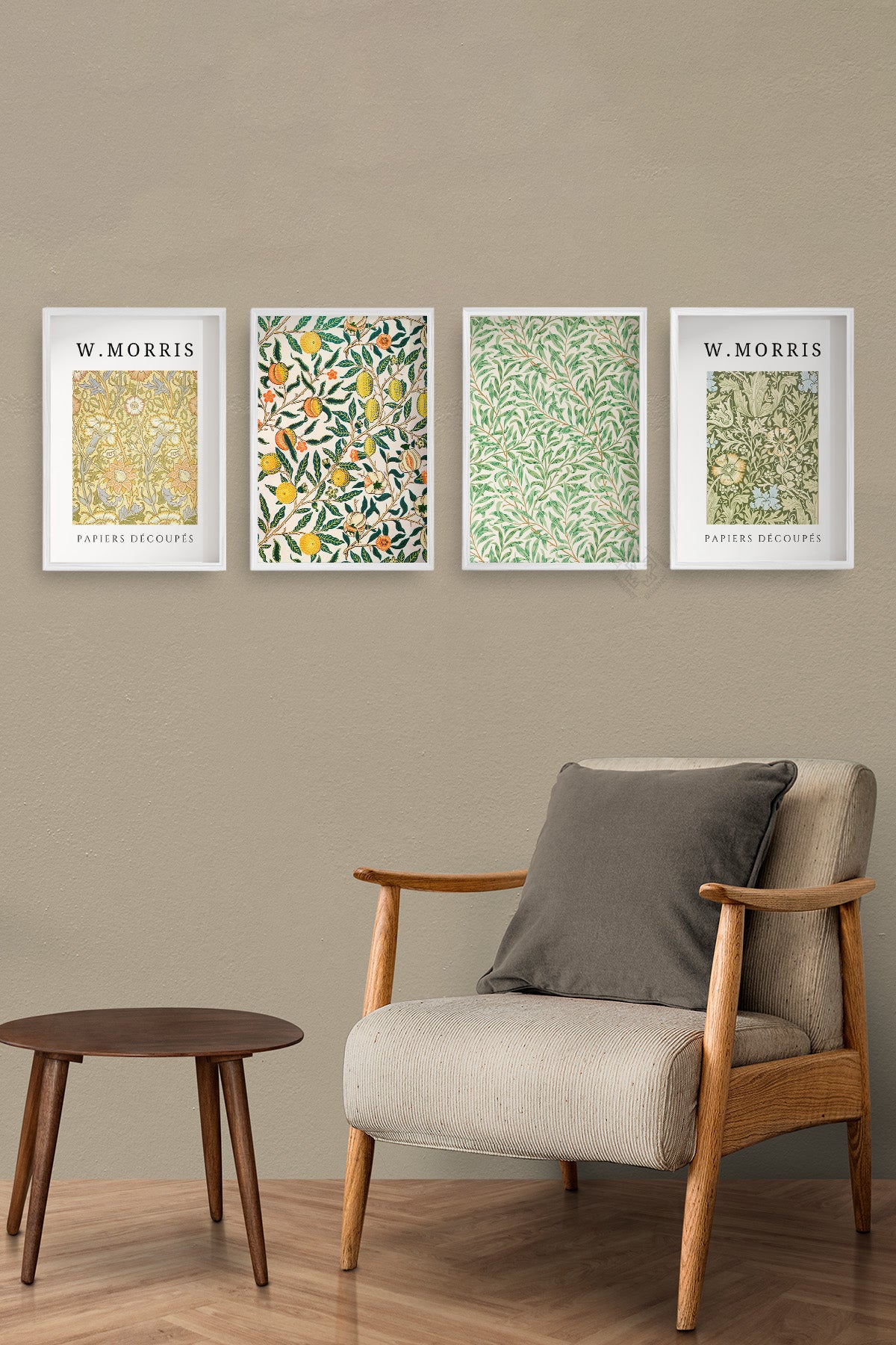 Morris 4'lü Beyaz Çerçeveli Poster, Tablo Seti No:42