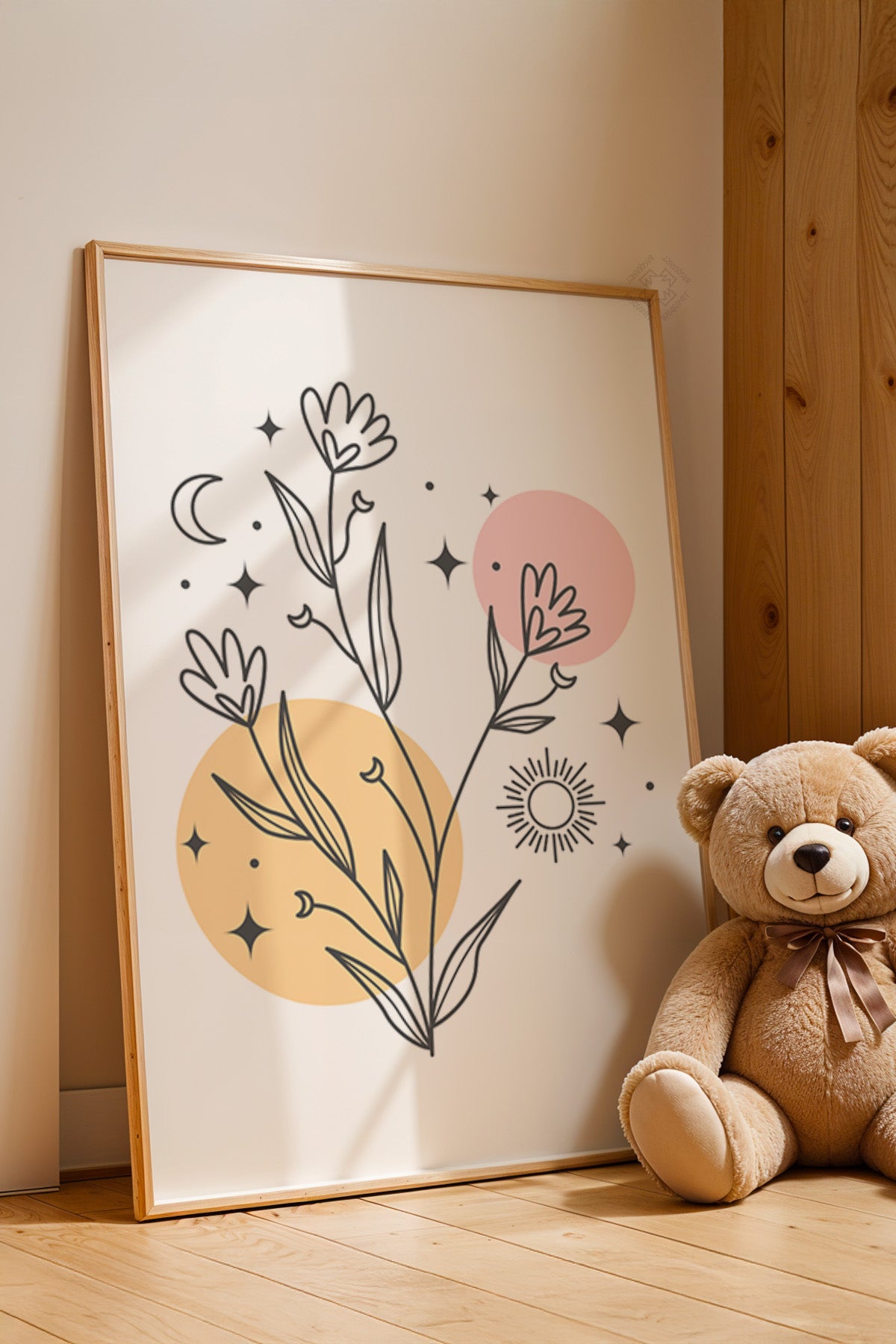 Çocuk Odası, Bebek Odası Ahşap Çerçeveli Poster, Tablo No:90