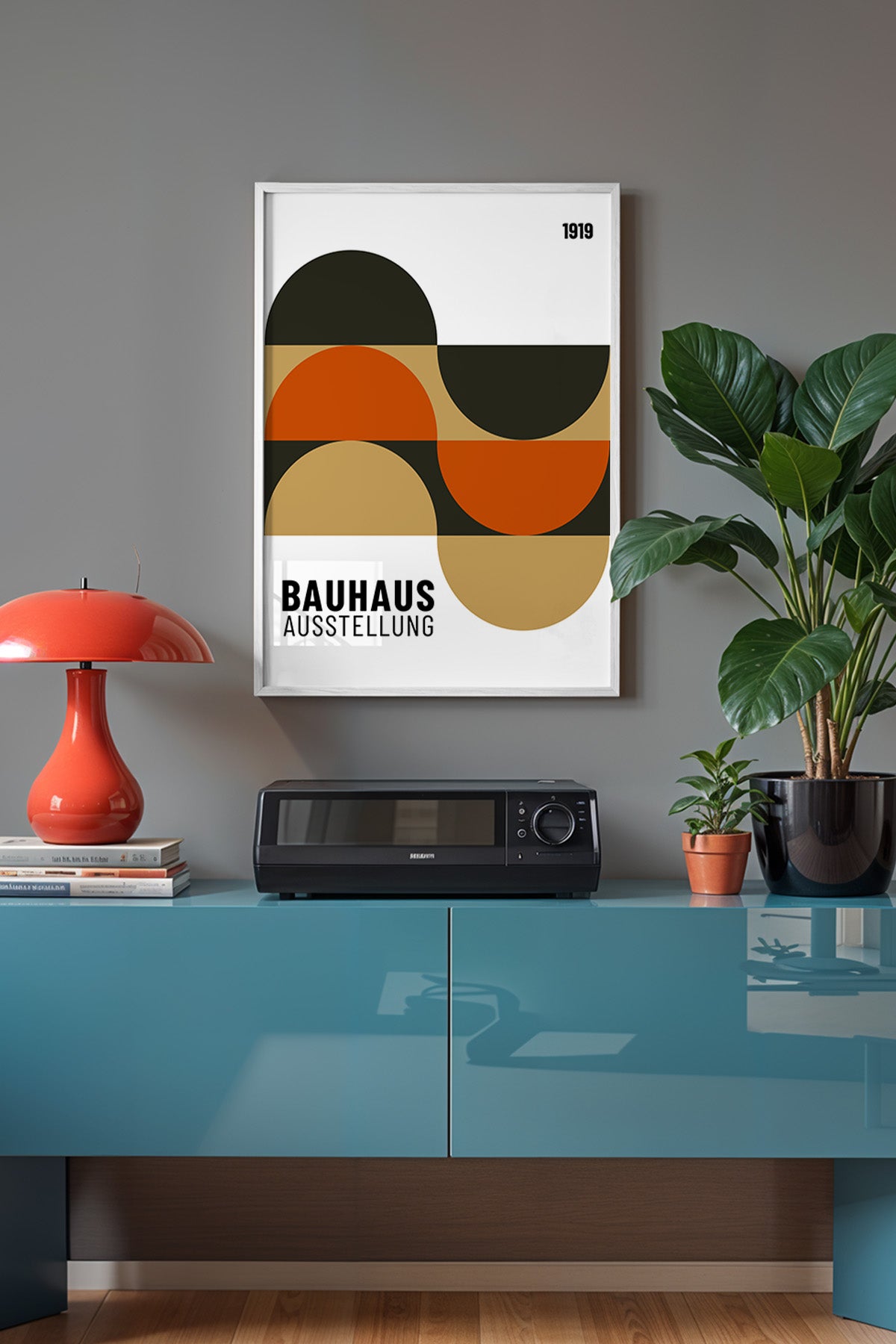 Bauhaus Serisi Beyaz Çerçeveli Poster, Tablo No:89