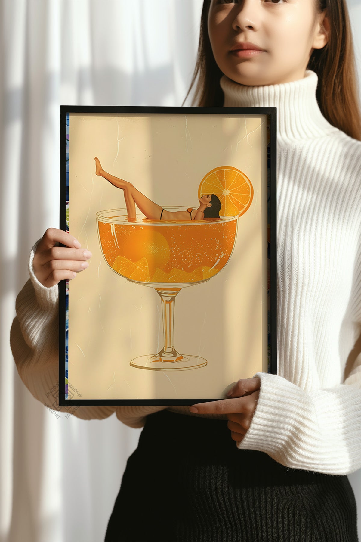 Kokteyl Serisi Siyah Çerçeveli Poster, Tablo, Cafe, Restoran, Mutfak Duvar Dekoru No:40