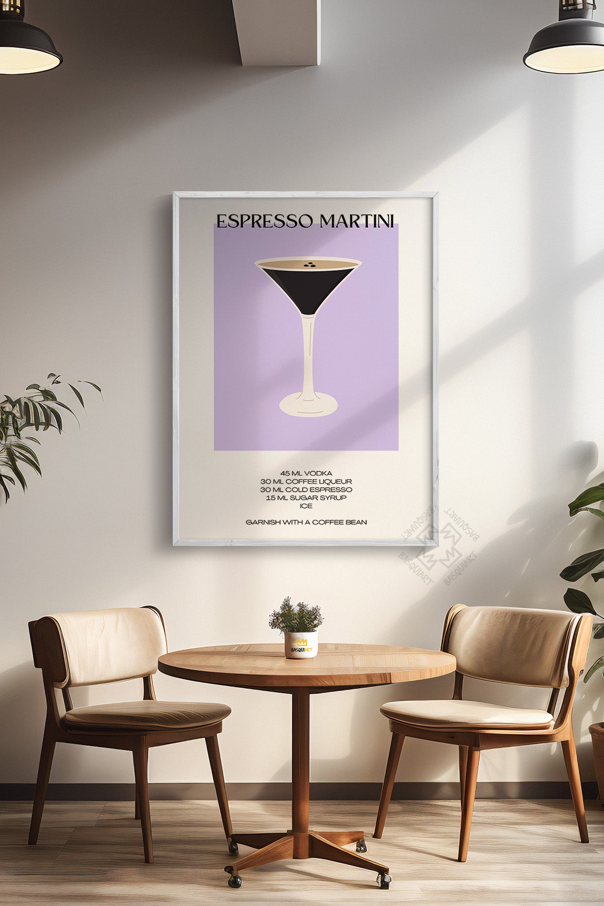 Kokteyl Serisi Beyaz Çerçeveli Poster, Tablo, Cafe, Restoran, Mutfak Duvar Dekoru No:16