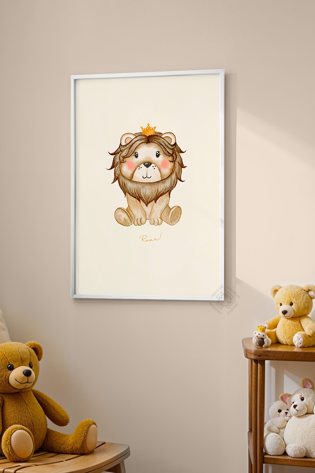 Çocuk Odası, Bebek Odası Beyaz Çerçeveli Poster, Tablo No:35