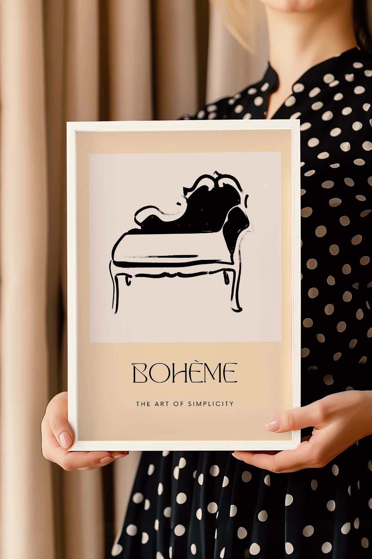 Bohemian Serisi Beyaz Çerçeveli Poster, Tablo No:77