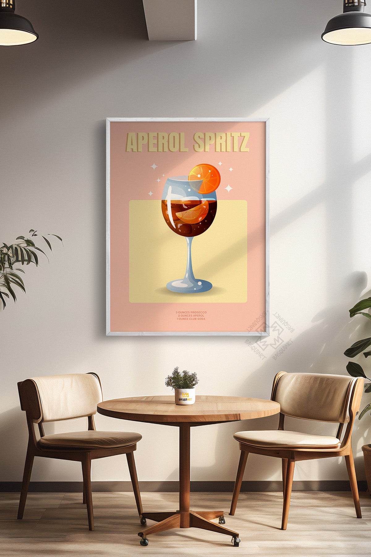 Kokteyl Serisi Beyaz Çerçeveli Poster, Tablo, Cafe, Restoran, Mutfak Duvar Dekoru No:49
