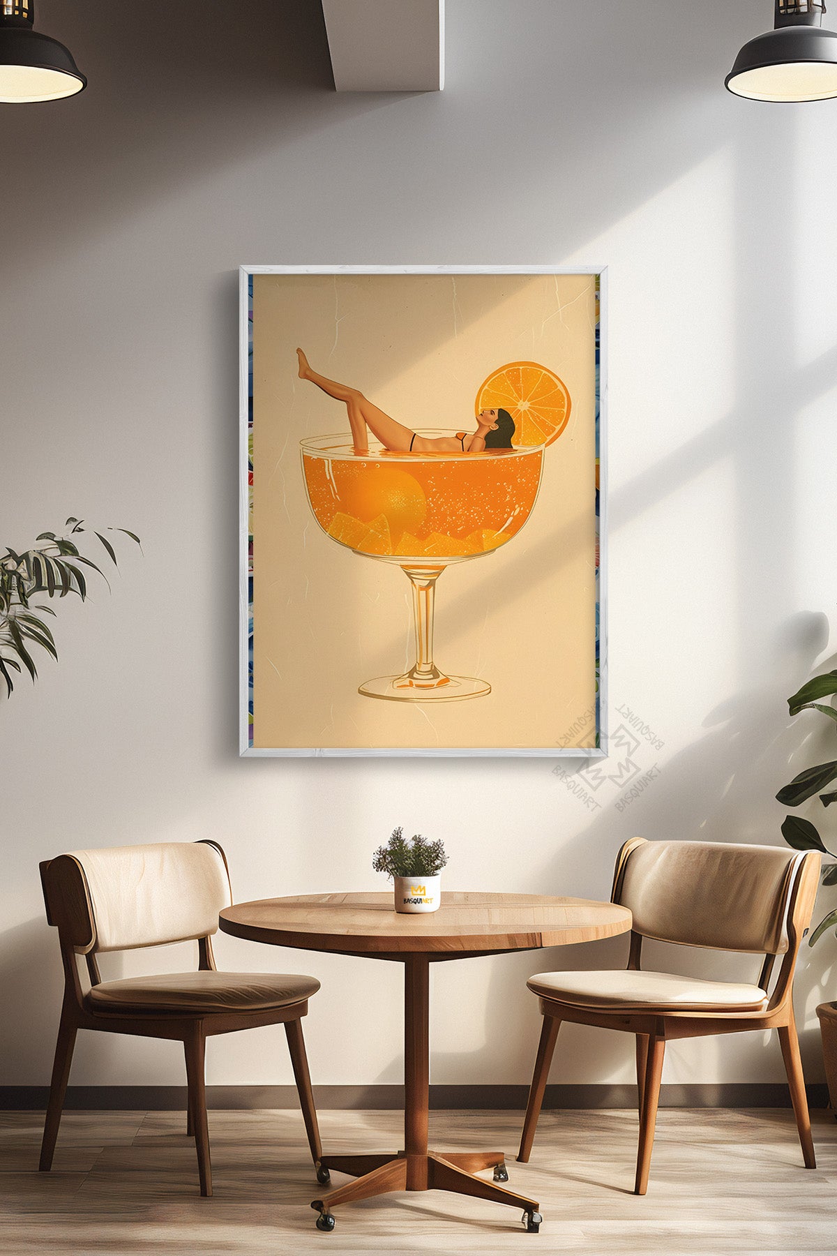 Kokteyl Serisi Beyaz Çerçeveli Poster, Tablo, Cafe, Restoran, Mutfak Duvar Dekoru No:40