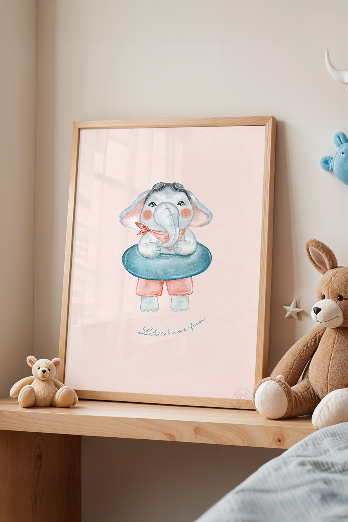 Çocuk Odası, Bebek Odası Ahşap Çerçeveli Poster, Tablo No:34