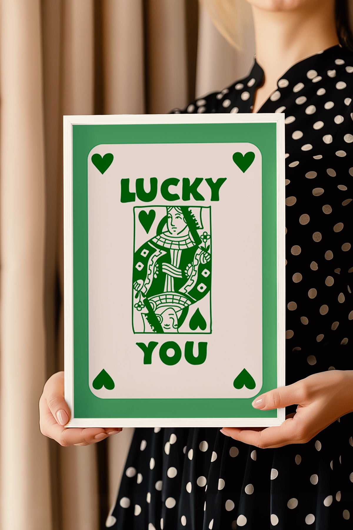 Lucky You Serisi Beyaz Çerçeveli Poster, Tablo Duvar Dekoru No:127