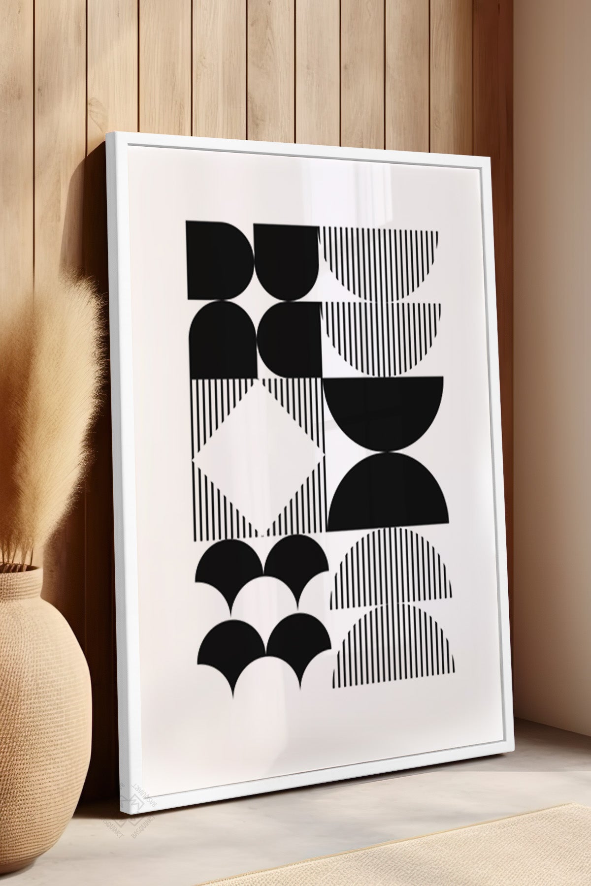Bauhaus Serisi Beyaz Çerçeveli Poster, Tablo No:108