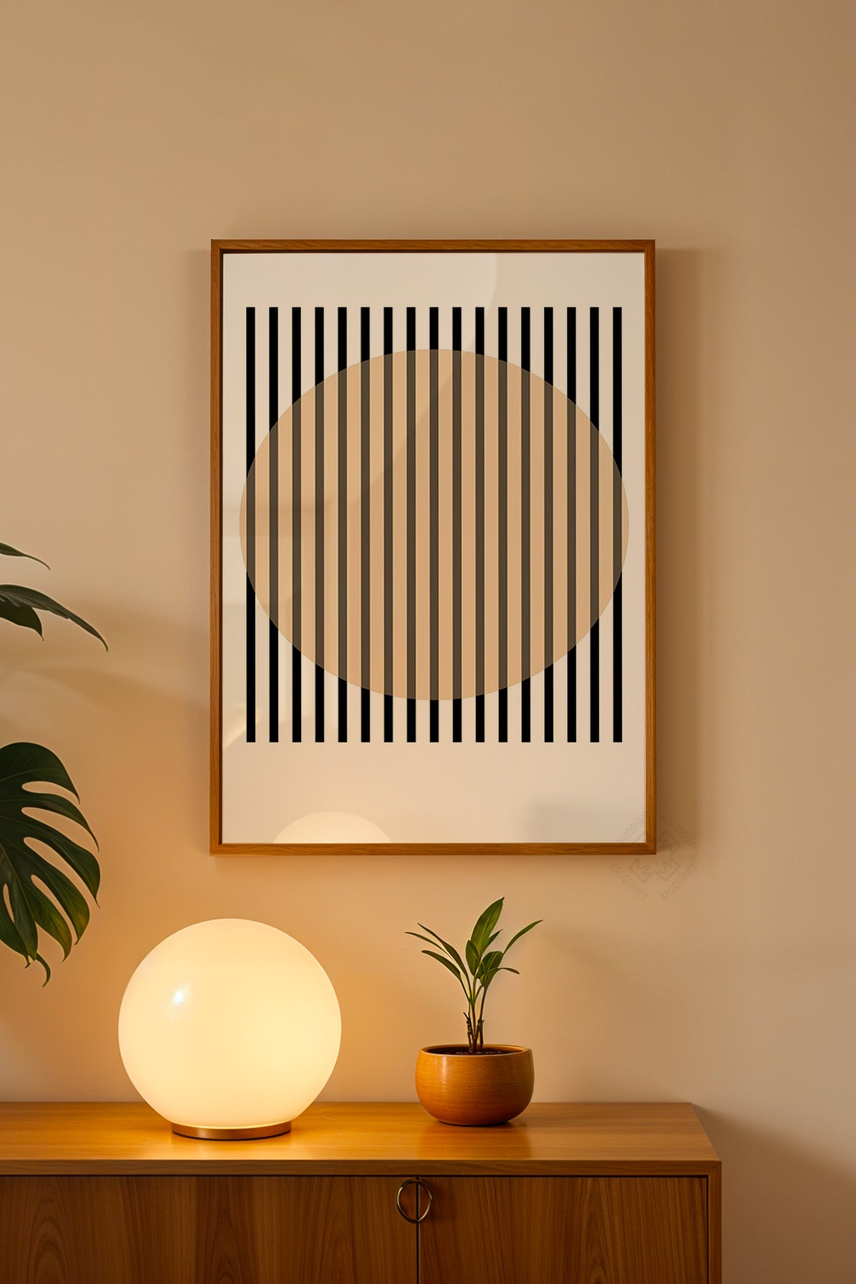Bauhaus Serisi Ahşap Çerçeveli Poster, Tablo No:75